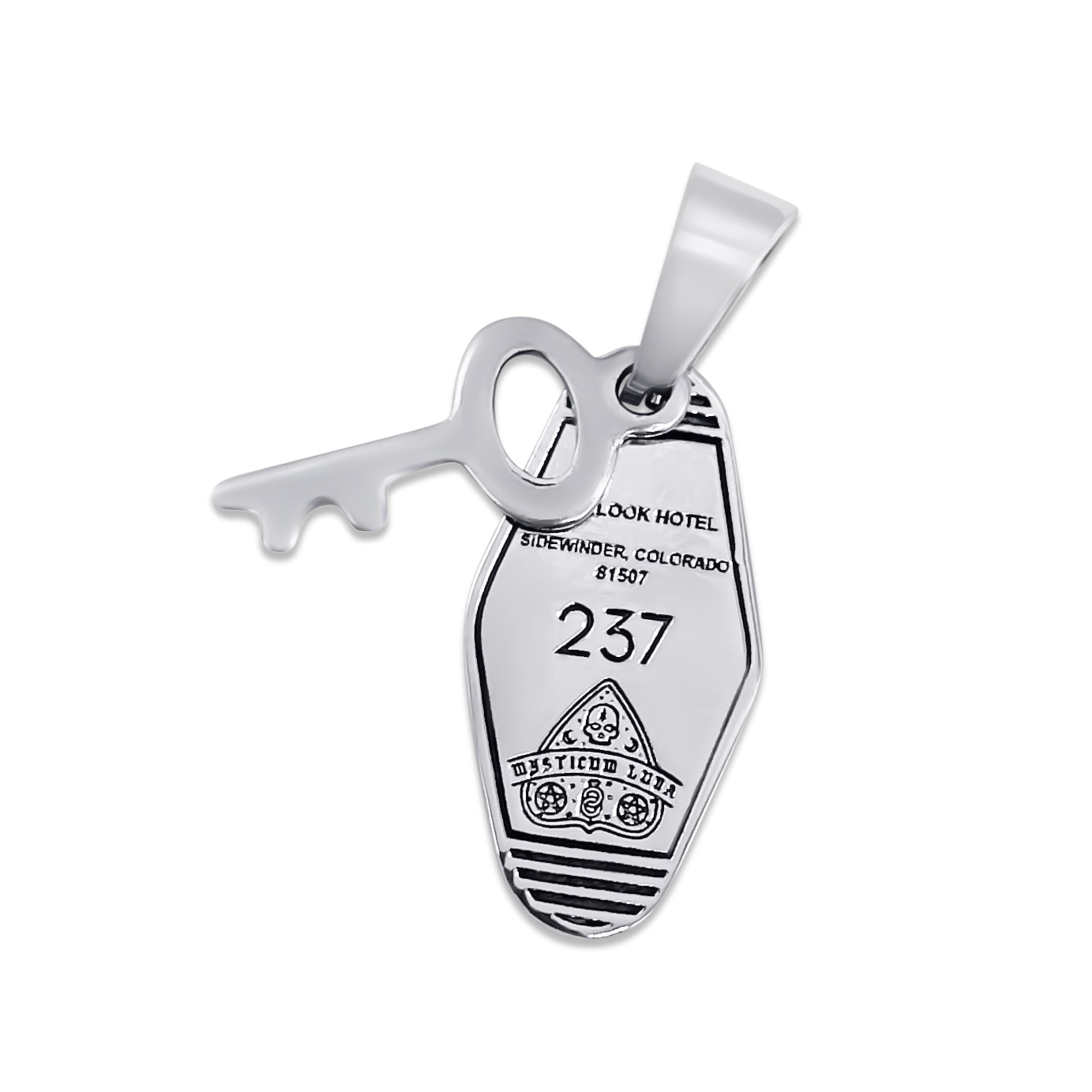 Charm Coven Room 237 Overlook Key Charm - Vintage Inspired Horror Jewelry for Stephen King Fans - Perfect for Cosplay, Halloween Costumes & Book Lover Gifts