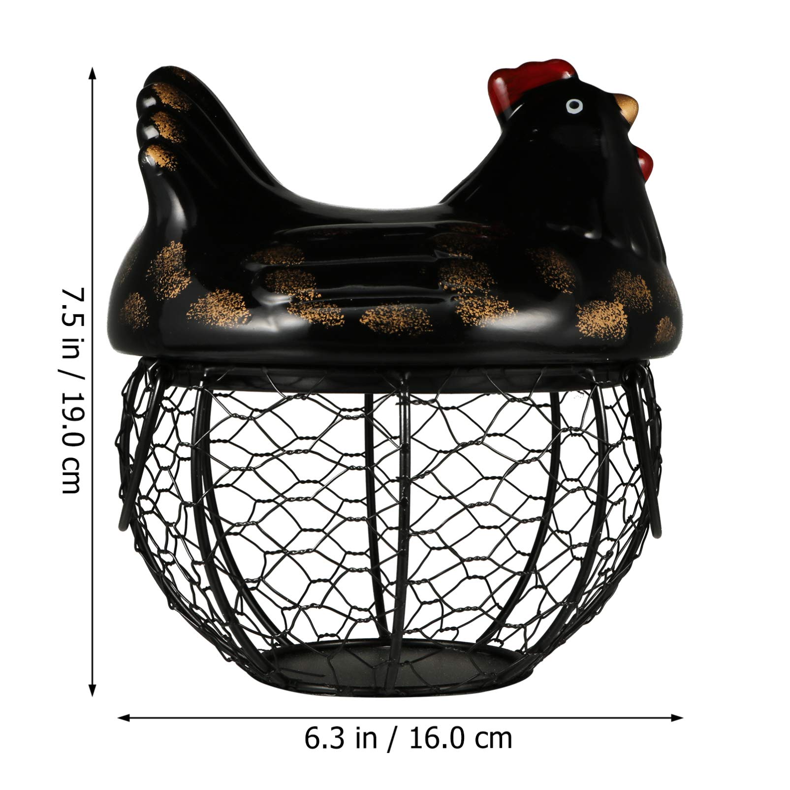 1pc Rustic Metal Egg Basket - Chicken Egg Wire Carrier, Wrought Iron Storage Basket for Farm Fresh Eggs, Snacks & Magazines - Perfect for Farmhouse Kitchen, Pantry Organization & Rustic Home Decor