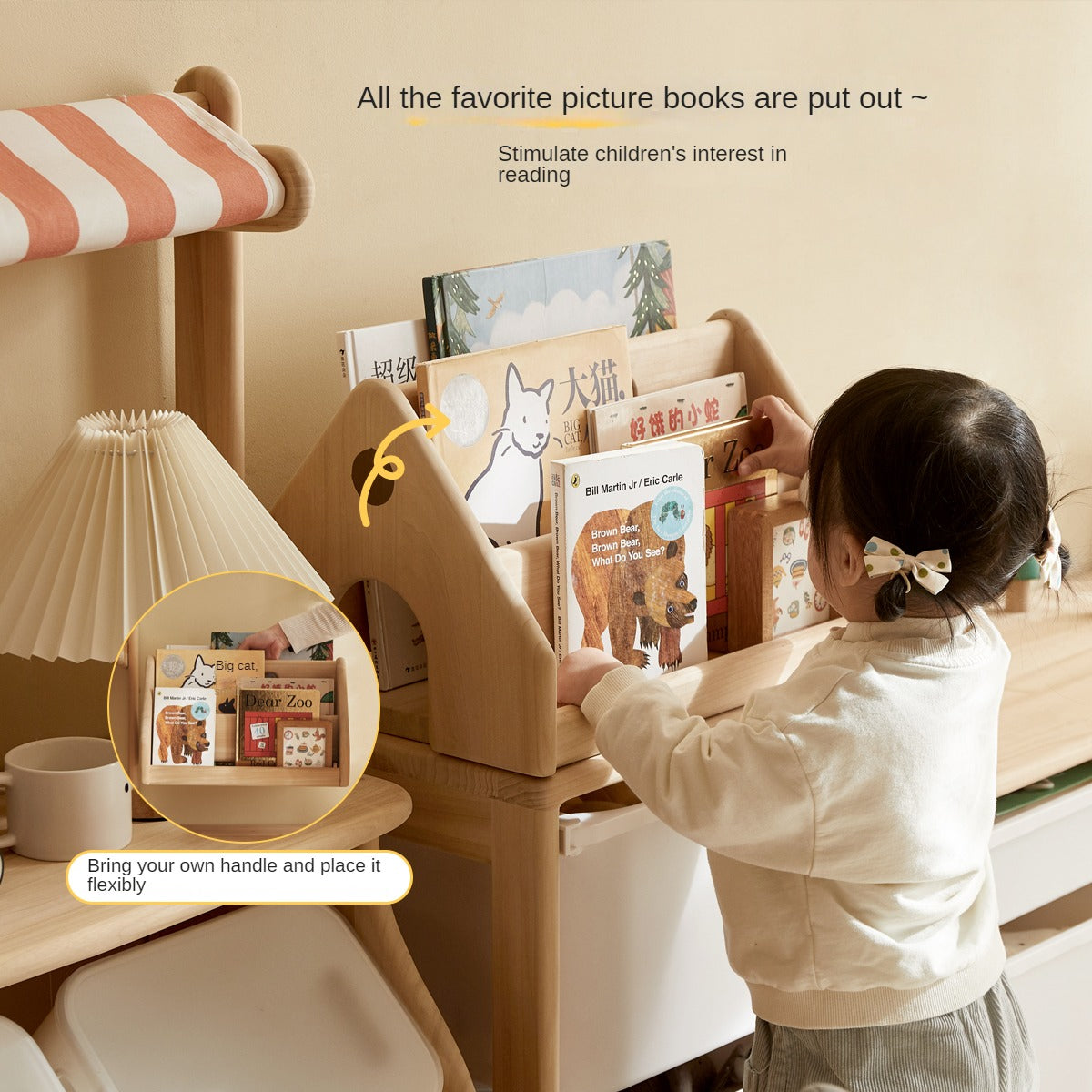 **Solid Wood Montessori Toy Storage Shelf for Kids - Organize Playroom, Nursery & Bedroom Toys - Eco-Friendly Poplar Wood Children's Bookshelf**