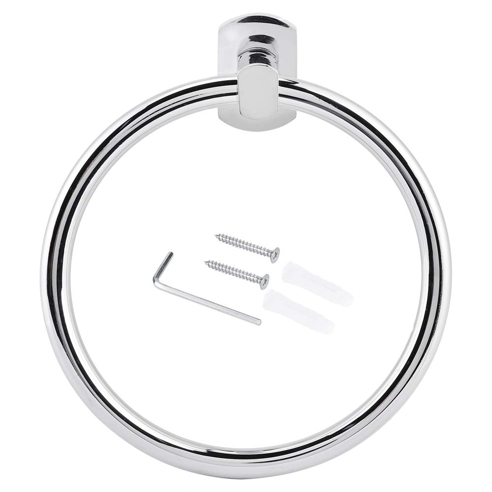 Stainless Steel Round Wall-Mounted Towel Rack Holder - Bathroom Hardware Accessories for Hanging Towels - Perfect for Bathroom, Spa, and Hotel Decor