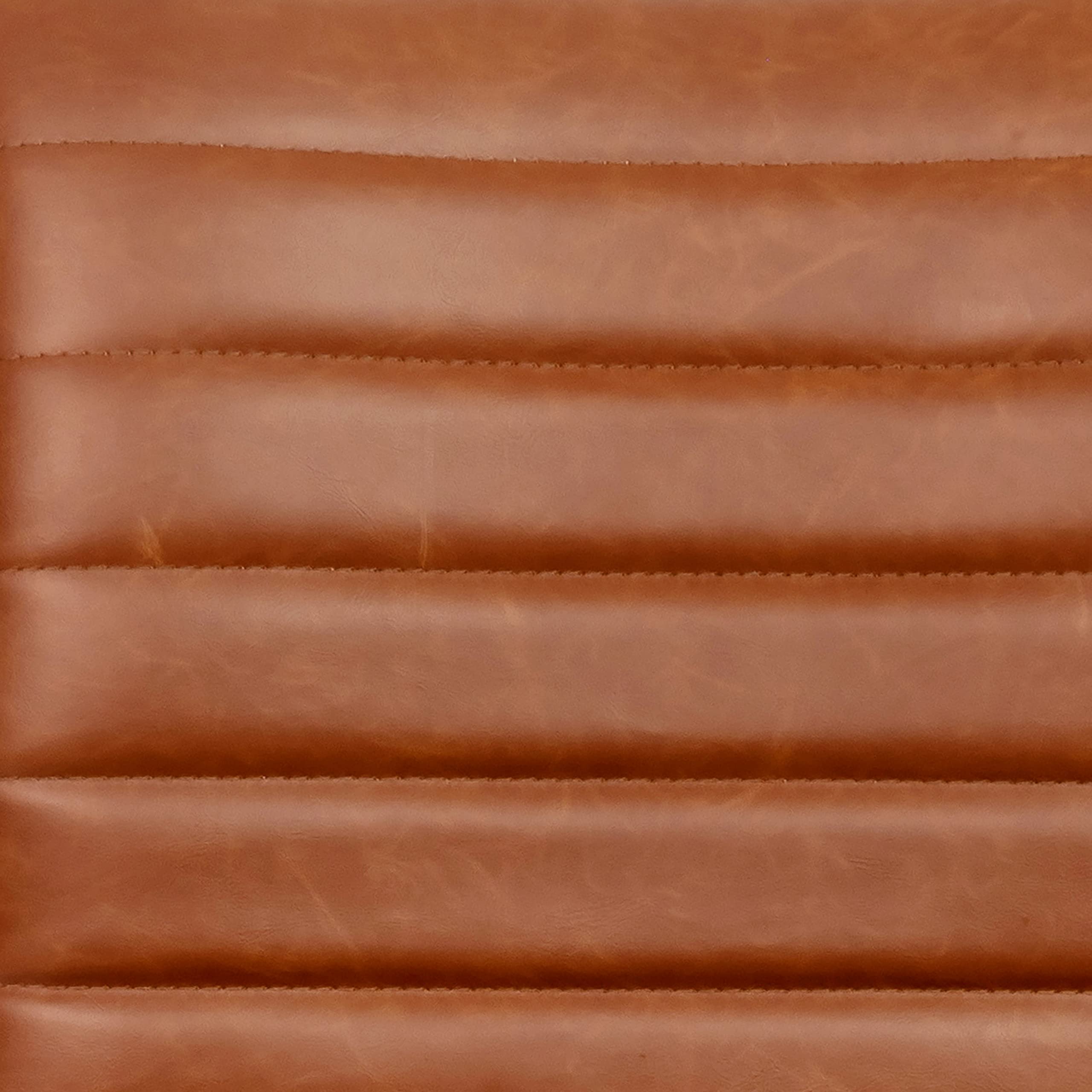 Flash Furniture Alan Office Task Chair - Brown Vinyl Ergonomic Desk Chair with Chrome Frame, Armless Design, Ribbed Back Support & Comfortable Seat for Home Office, Study or Workspace - Perfect for Long Hours Computer Work & Conference Rooms