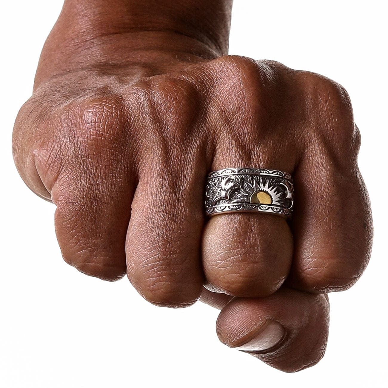 Authentic Indian Sterling Silver Men's Band Ring - Durable 925 Silver Wedding Ring for Men - Perfect for Engagements, Weddings & Everyday Wear