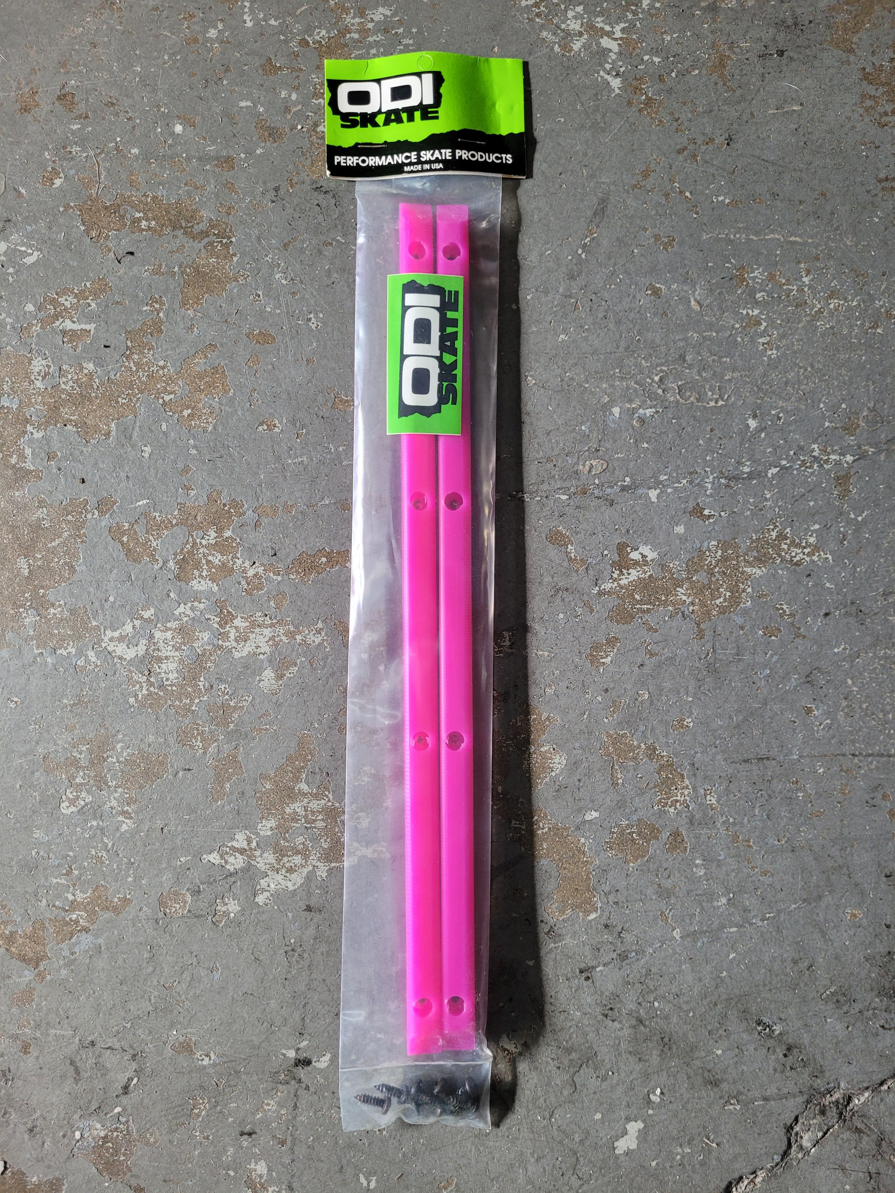 Vintage ODI 4 Hole Rails with Hardware - 14.25 Inch Pink BMX Bike Handlebars for Custom Motorcycle & Bicycle Builds - Perfect for DIY Bike Upgrades and Vintage Restoration Projects