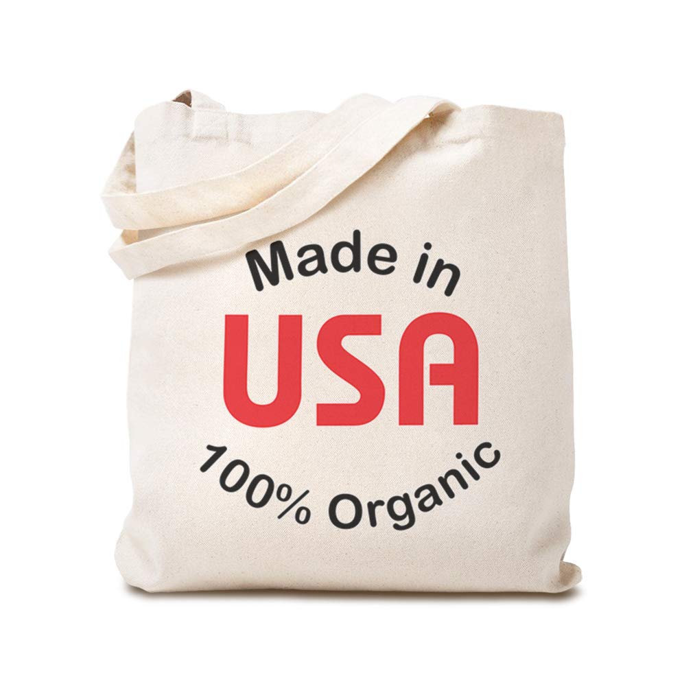 Custom Canvas Tote Bag - Reusable Eco-Friendly Shopping Bag - 100% Organic Cotton - Made in USA - Beach Tote for Women & Kids - Perfect for Groceries, Picnics and Beach Outings