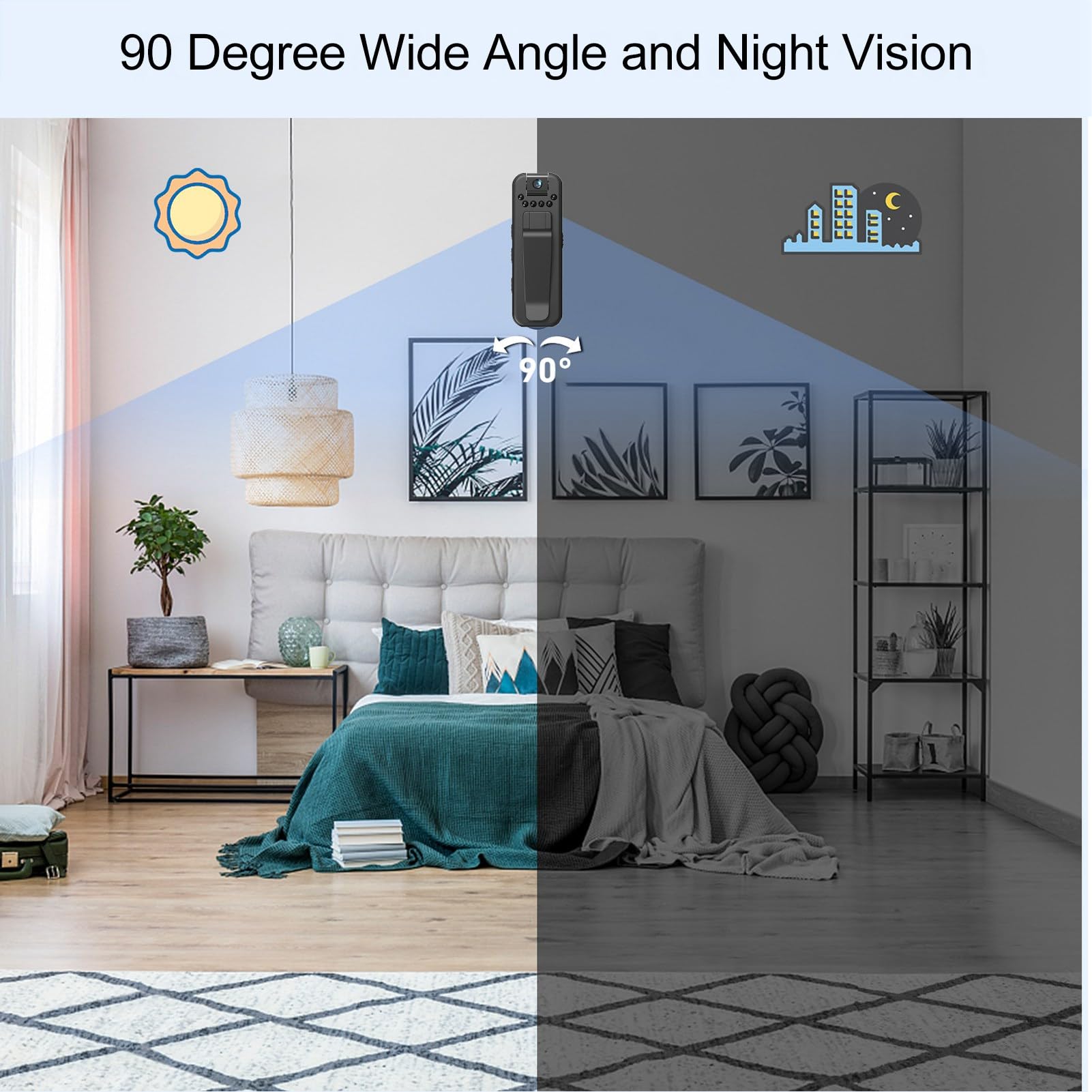 Vikye Mini Body Camera 1080P HD - Wide Angle Noise Reduction, Portable Clip-On Magnetic Camera with Loop Recording - Ideal for Security, Law Enforcement, and Outdoor Activities