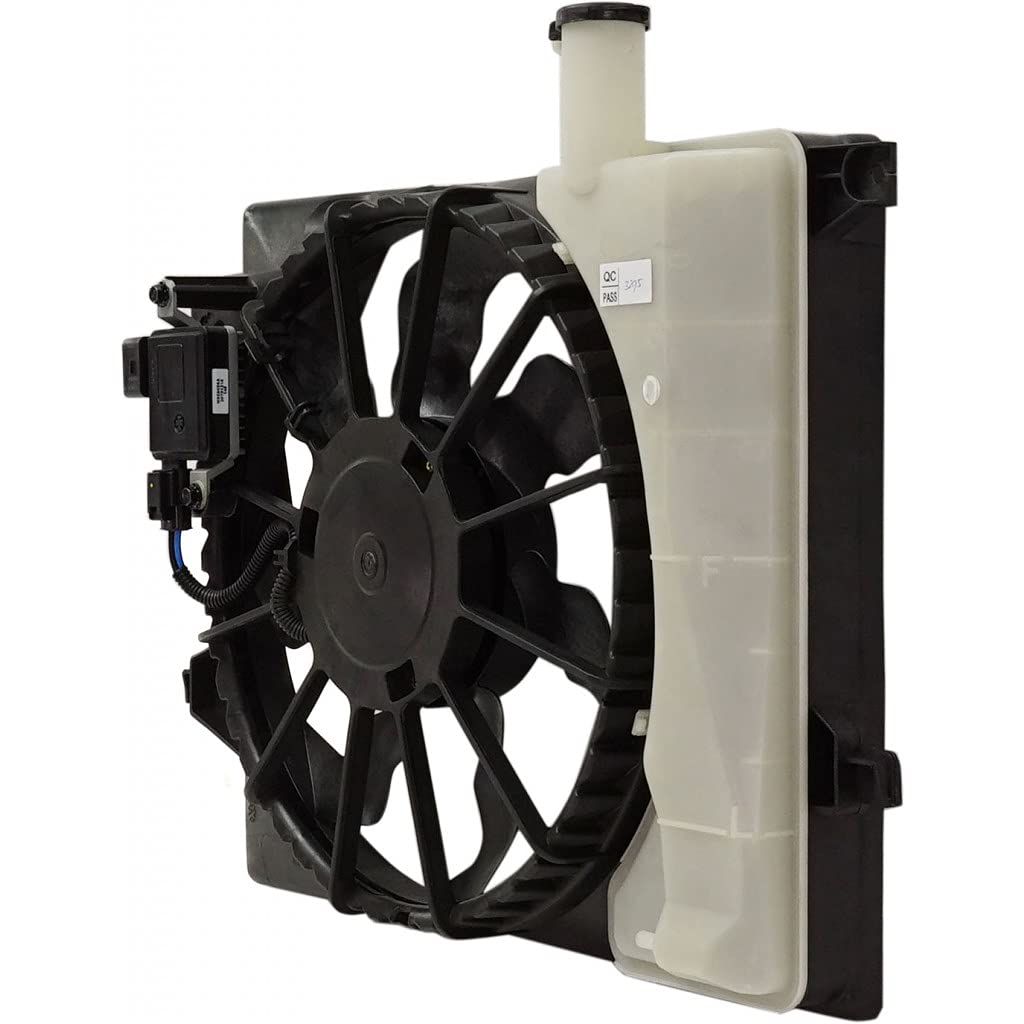 Hyundai Elantra Engine Cooling Fan Assembly 2014-2017 - Replacement for KI3115151, 191275299739, 25380B0000 | Radiator & Condenser Fan with Electronic Module | Single Blade Design | Perfect for Sedan Models | Improves Engine Cooling Performance in Hot Weather & Heavy Traffic