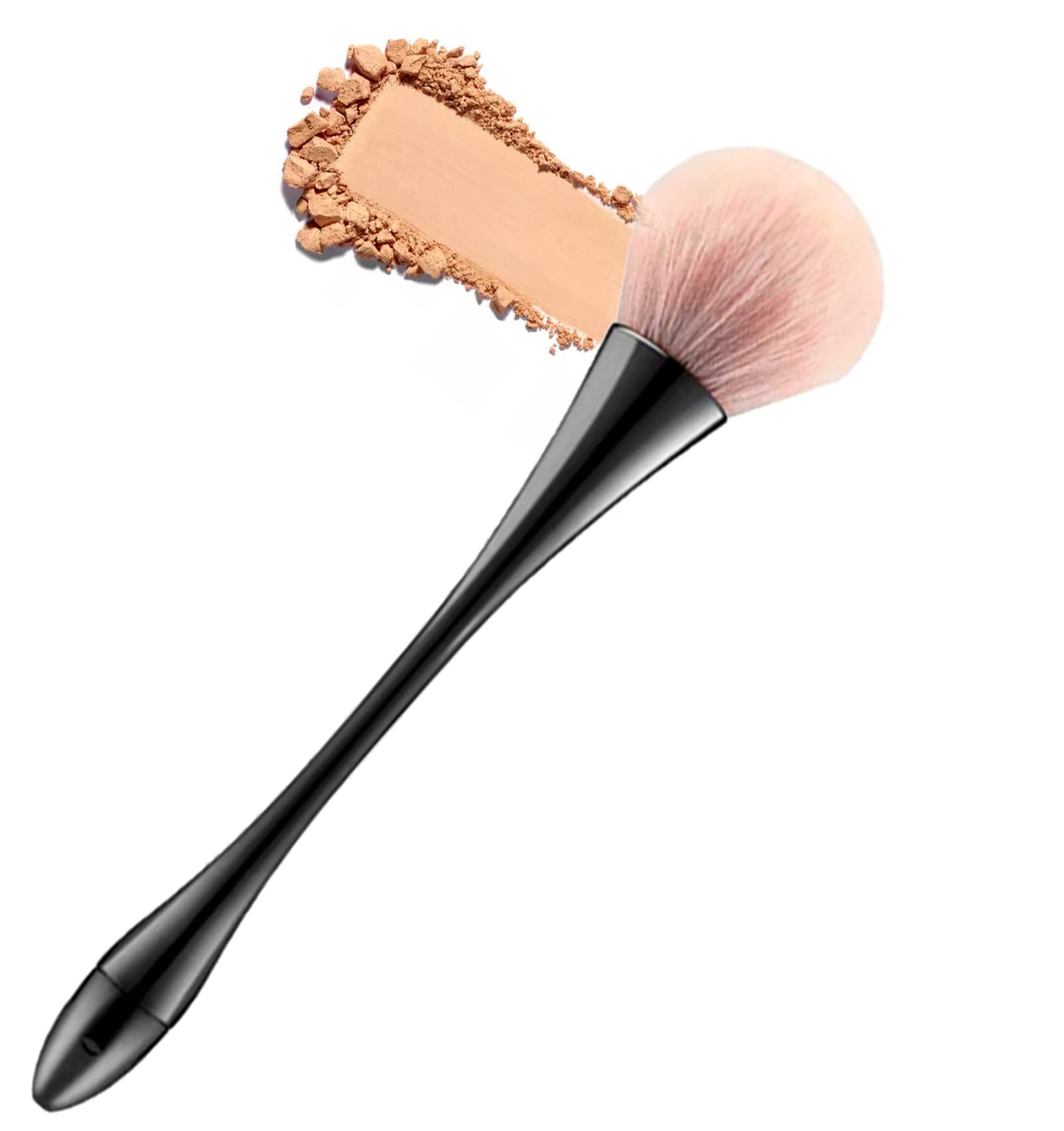 Premium Large Powder Mineral Brush - Professional Nail Art Dust Brush & Foundation Makeup Brush for Blush, Contouring & Daily Makeup (Black) - Perfect for Salon, Home Use & Travel Makeup Kit