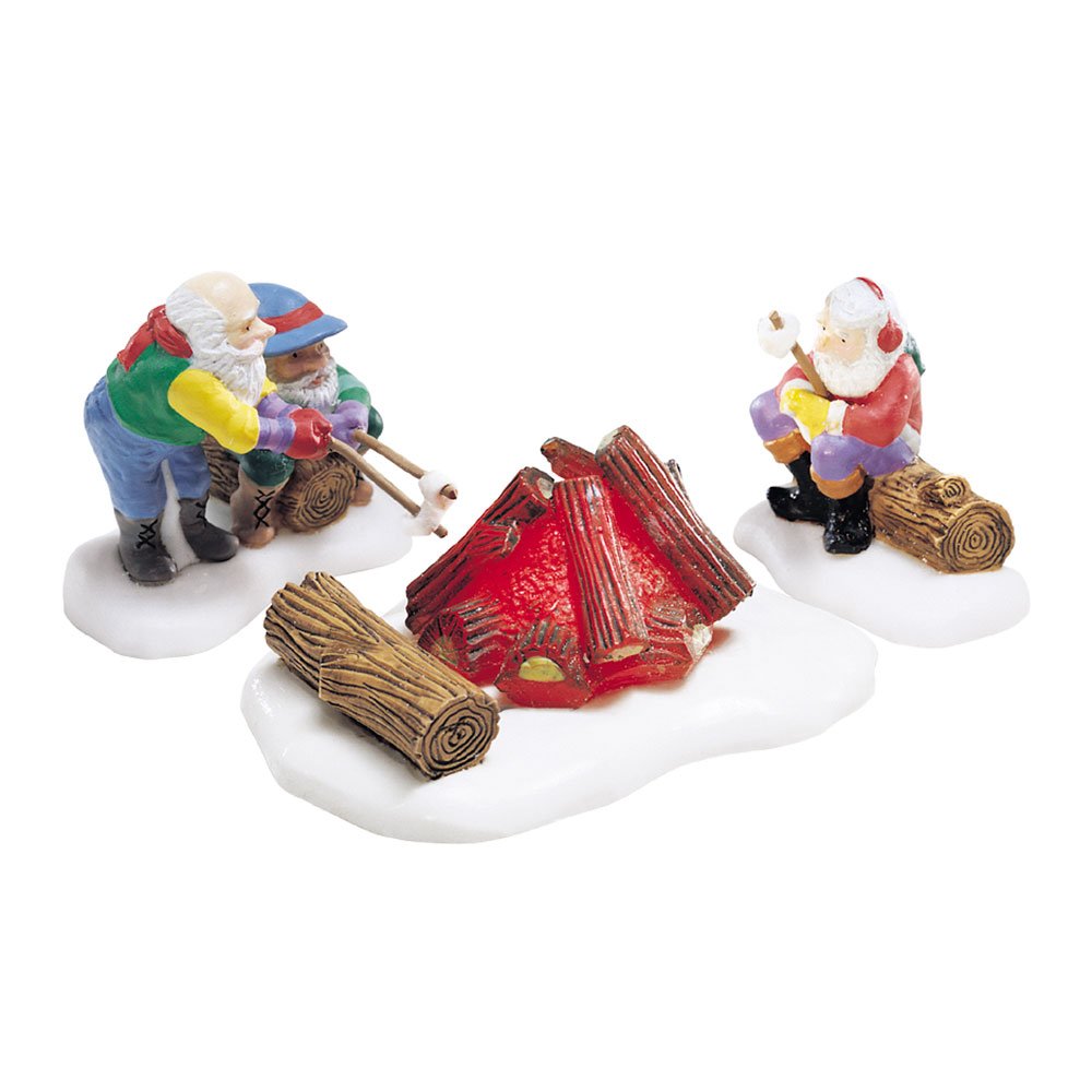 Department 56 North Pole Village Marshmallows Around The Campfire Figurine 56712 - Christmas Village Display, Holiday Home Decor & Collectible Snow Globe Scene