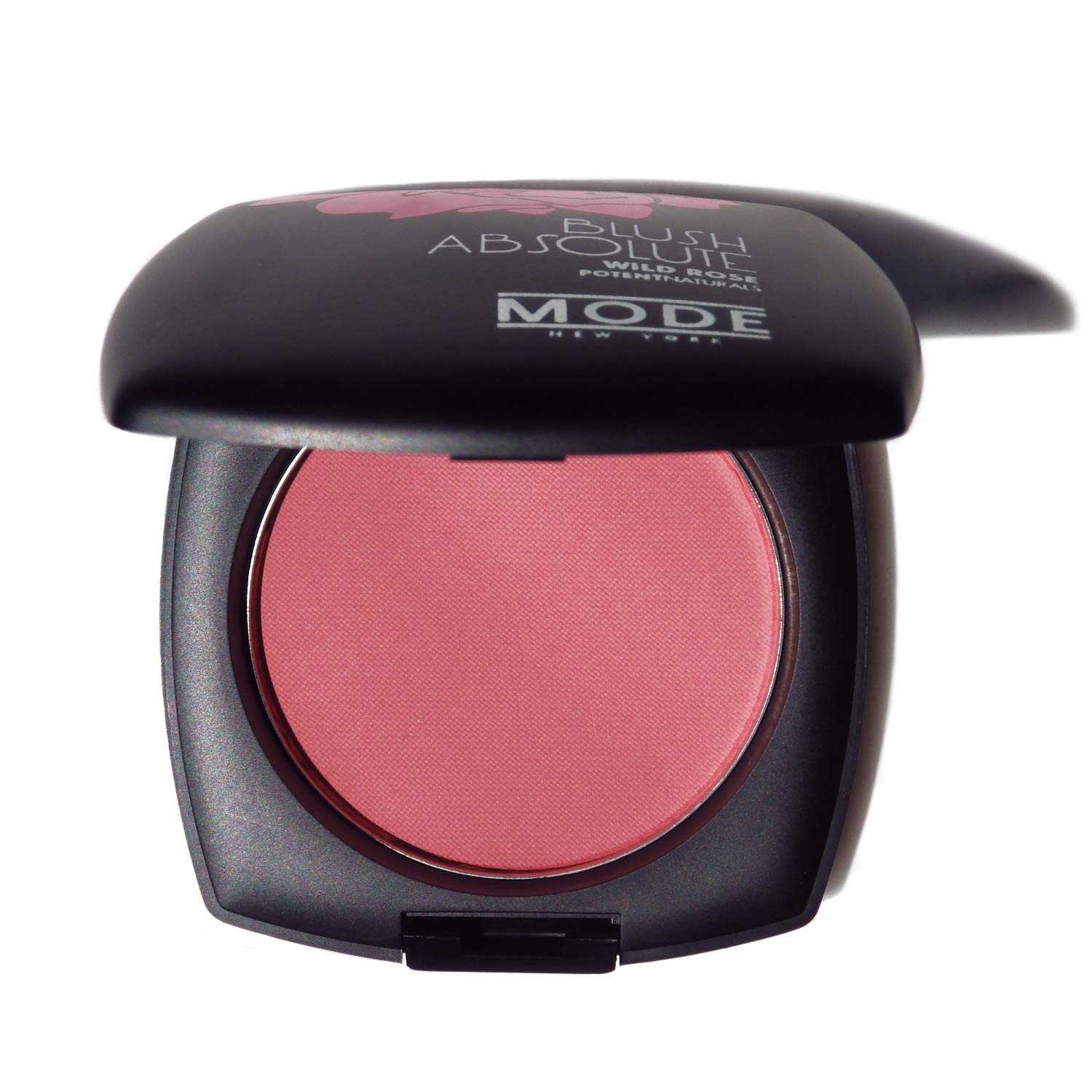 MODE Long Lasting Powder Blusher - Absolute Pearly Coral Pink, Buildable Full Coverage Natural Looking Cheek Color with Nourishing Wild Rose Skincare, Mirror Case - Perfect for Daily Makeup & Special Occasions