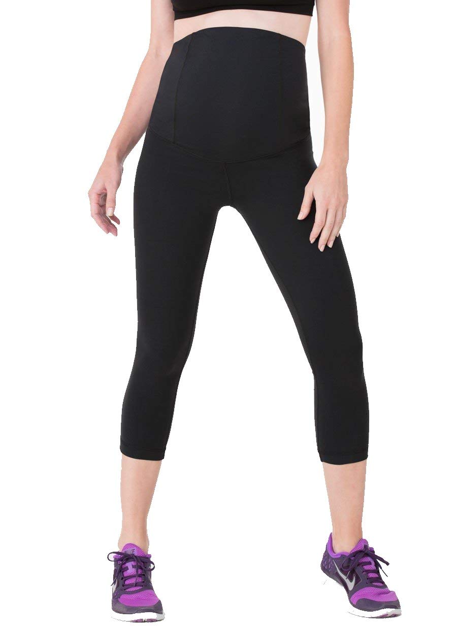 Ingrid & Isabel Maternity Workout Capri Pants - Pregnancy Active Leggings for Women - Perfect for Yoga, Gym & Everyday Comfort During Pregnancy
