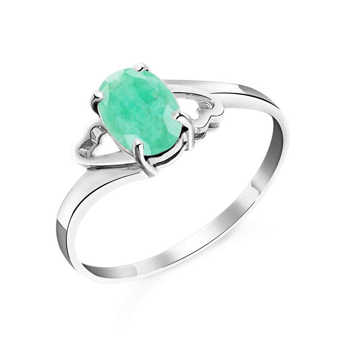 14K White Gold Natural Emerald Ring for Women - Elegant Galaxy Gold GG Jewelry - Perfect for Engagement, Wedding & Anniversary Gifts