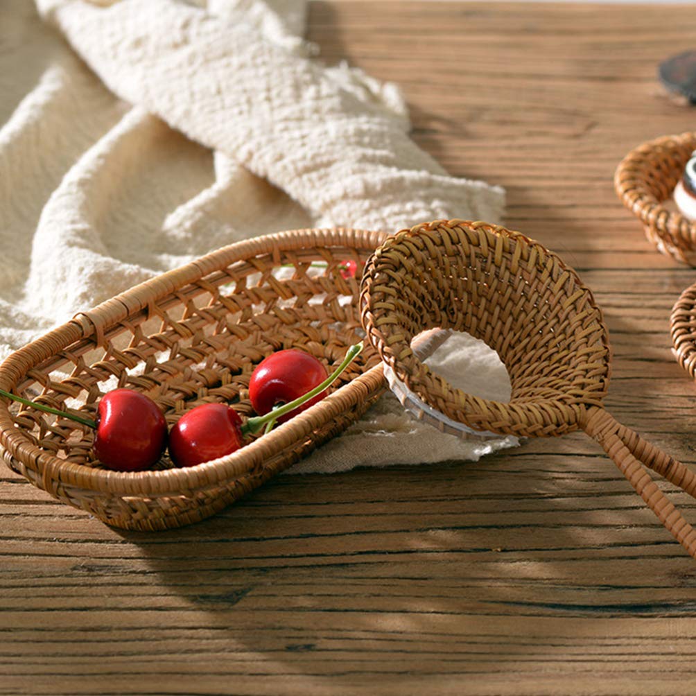 Stylish Hemoton Woven Storage Basket - Rattan Fruit & Vegetable Bowl, Umbrella Holder, American-Style Coaster - Perfect for Kitchen Organization, Bathroom Decor, and Living Room Storage