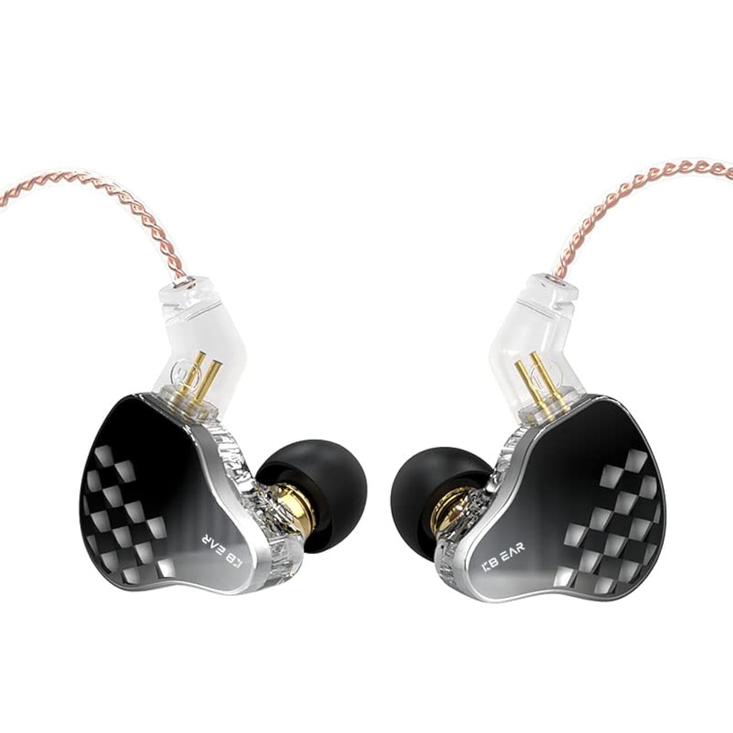 YINYOO KBEAR Robin IEM In-Ear Monitors - 1DD + 4BA Hybrid Drivers, HiFi Stereo Sound Wired Earphones with Microphone for Professional Musicians & Audiophiles (Black) - Perfect for Studio Recording, Live Performances & Music Listening