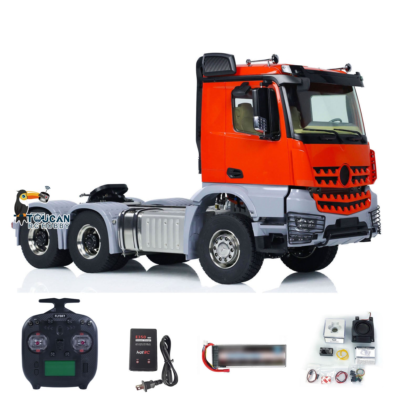1/14 Scale 6x6 Metal Chassis RC Tractor Truck RTR Electric Car - 3 Speed Gearbox, Pre-Assembled & Painted Model for Off-Road Simulation & Hobby Racing (Ideal for RC Enthusiasts & Collectors)