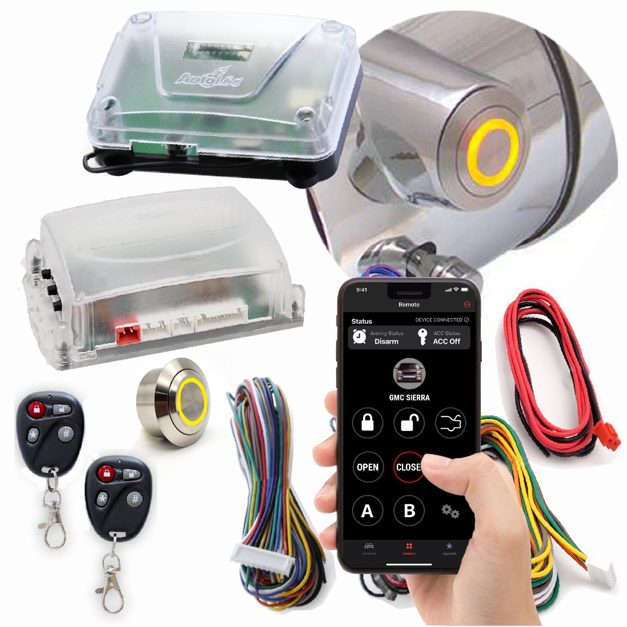 1905 Cadillac Model D GM Column Insert Billet Push Button & Remote Start Keyless Entry Conversion Kit - Vintage Car Restoration & Modern Security Upgrade for Classic Auto Enthusiasts