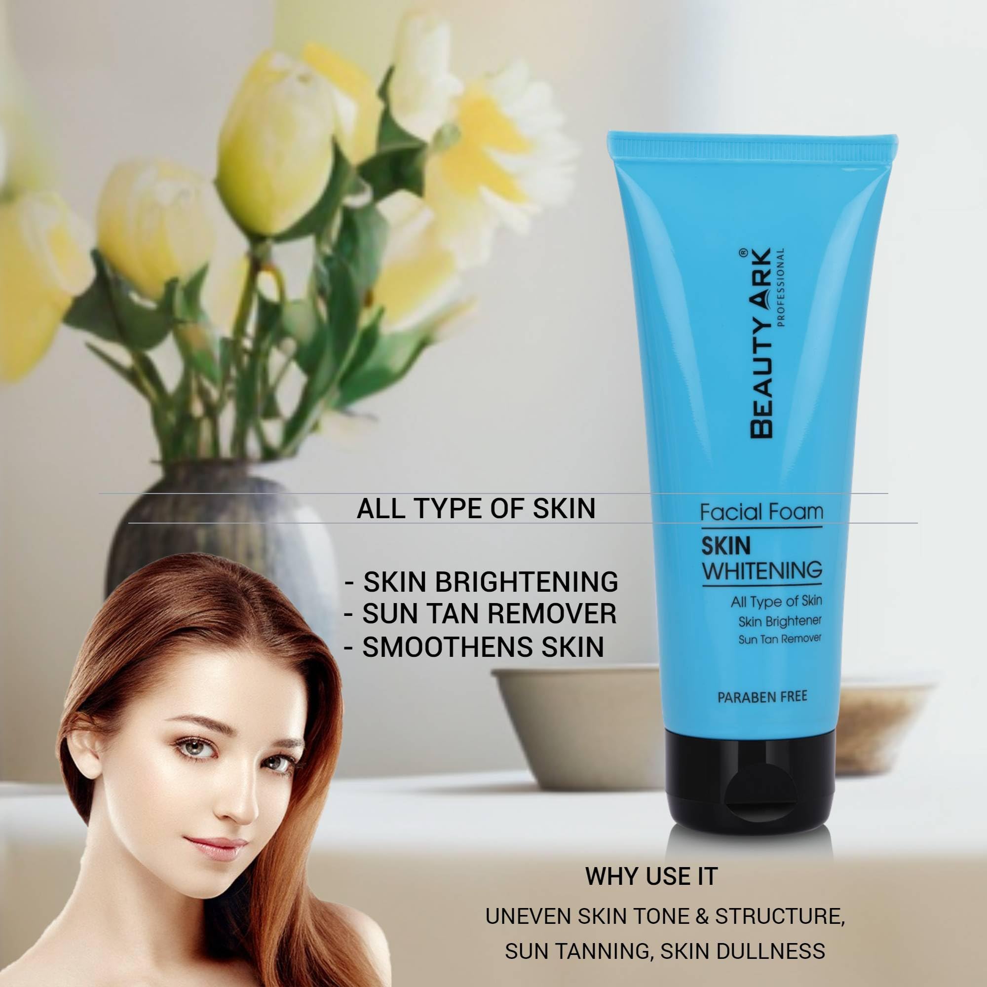 Beauty Ark Skin Whitening Face Wash - Brightening Cleanser for Glowing Skin, 100ml (Pack of 2) - Perfect for Daily Skincare Routine & Dark Spot Reduction