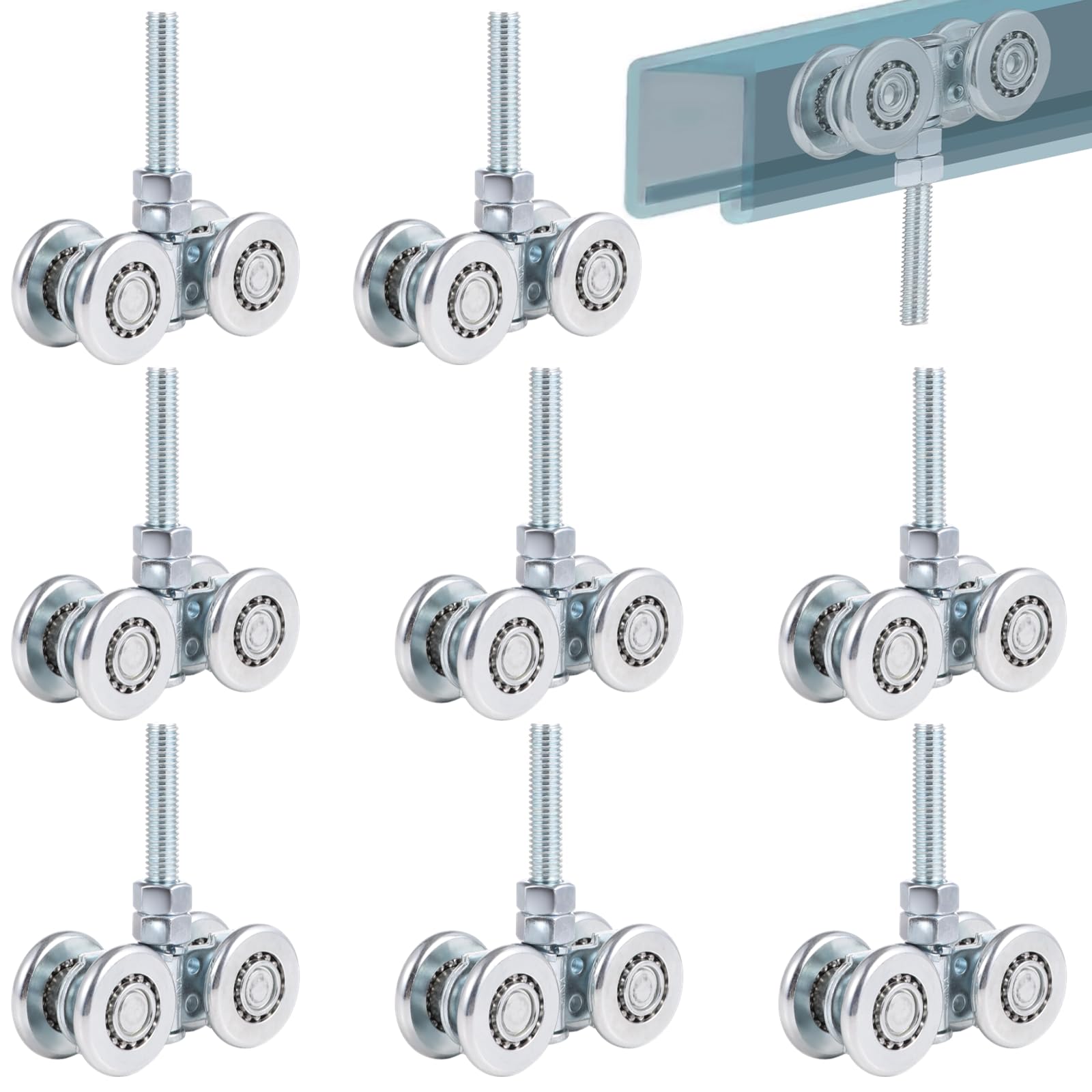 8 PCS Heavy Duty Barn Door Rollers - 0.47