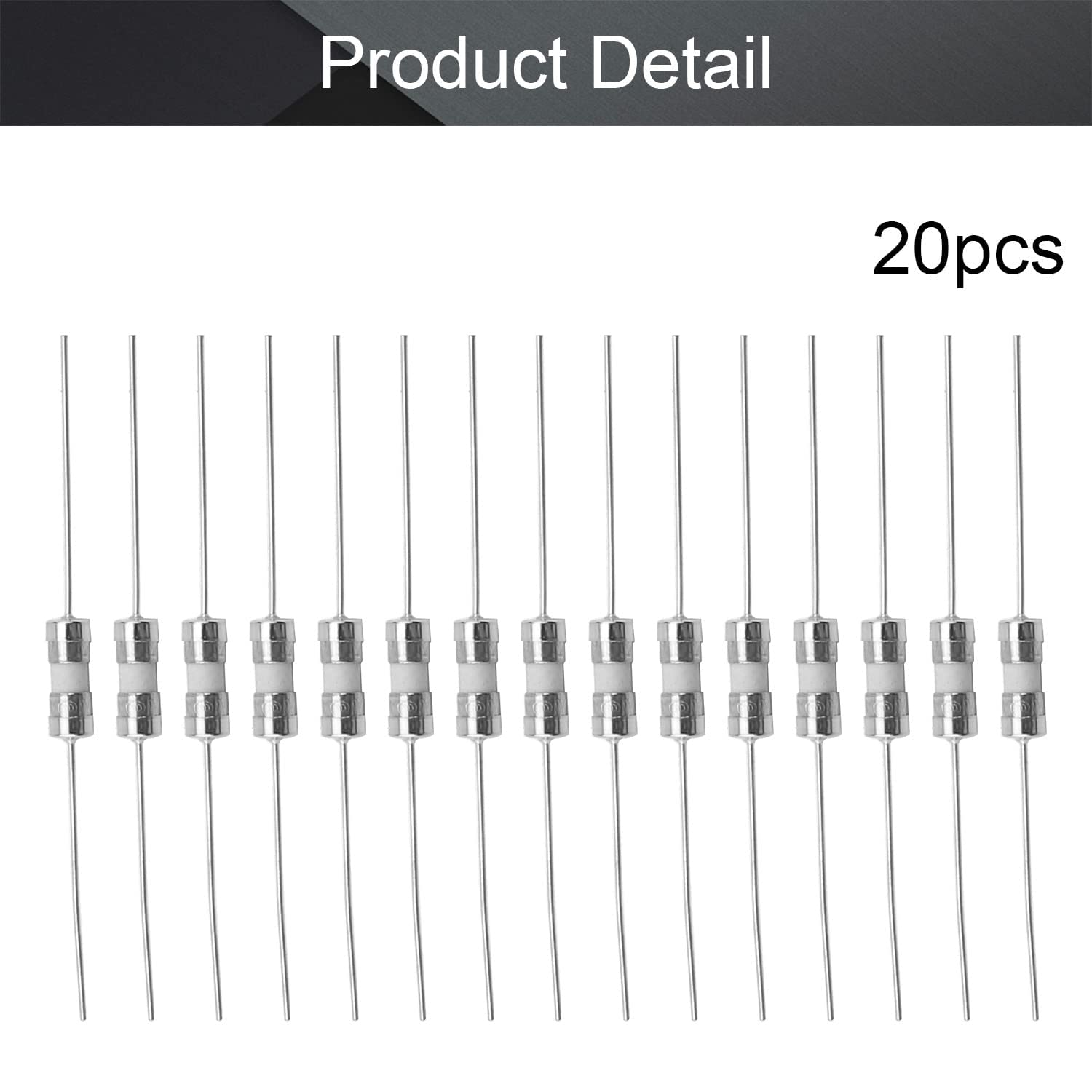 Fielect 20Pcs Slow Blow Ceramic Fuse 250V 3.15A - Axial Lead Tube Fuse with Time Delay (3.6x10mm, T3.15A) - Perfect for Electronics, Appliances & Power Supply Protection