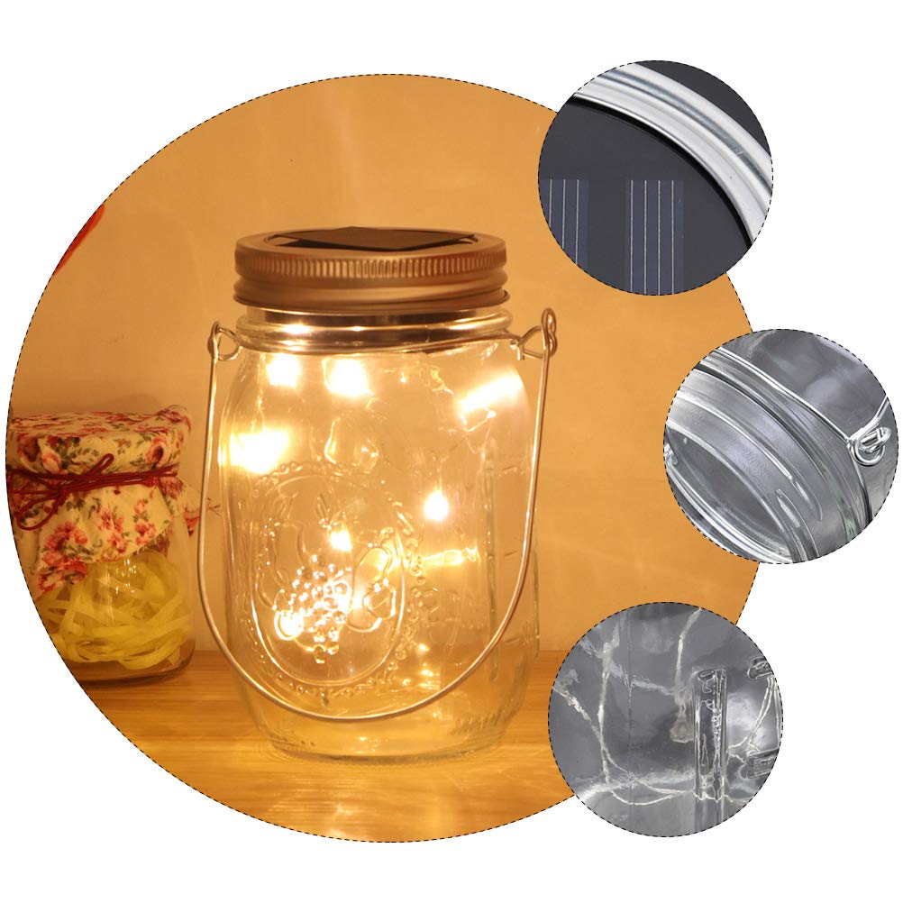 OSALADI 3-Pack Solar Mason Jar Lights - Waterproof Outdoor Solar Lanterns for Garden, Patio, Pathway & Yard Decor - Perfect for Romantic Nights, Wedding Decor & Backyard Ambience