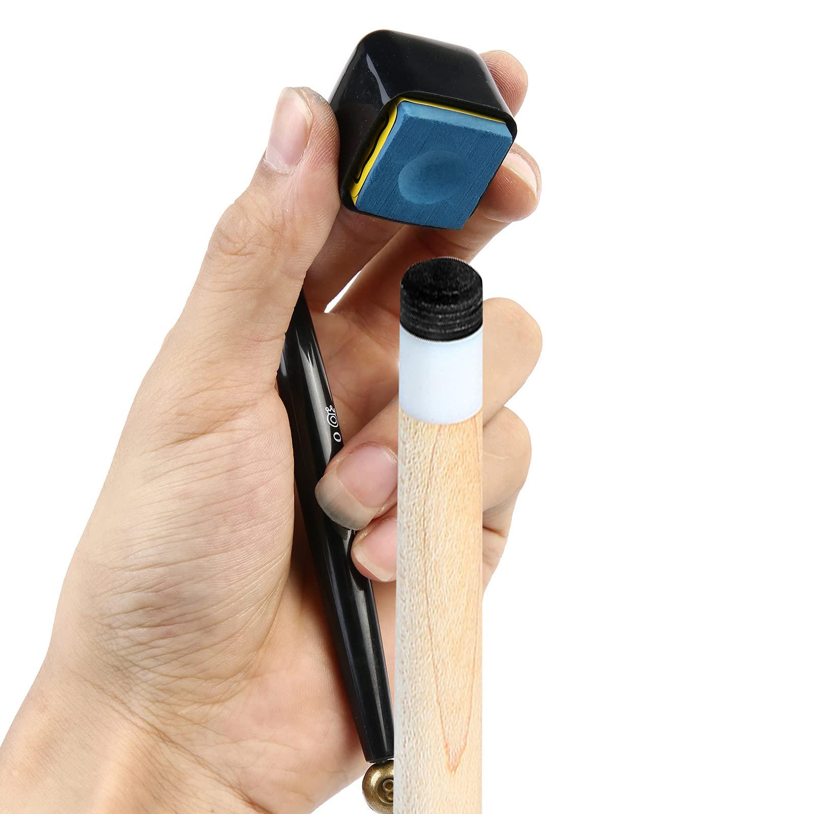 2 in 1 Portable Pick Pocket Chalk Cover & Tip Pricker Prep Tool - Billiard Cue Snooker Accessory - Pool Stick Chalk Holder (3 Models Available) - Perfect for Professional & Home Pool Tables, Bars & Game Rooms