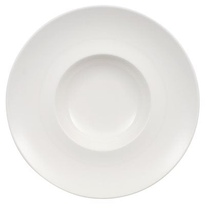 Villeroy & Boch Marchesi 11.25-Inch Deep Dinner Plate Set of 6 - Elegant White Porcelain Plates for Fine Dining, Restaurant & Home Entertaining