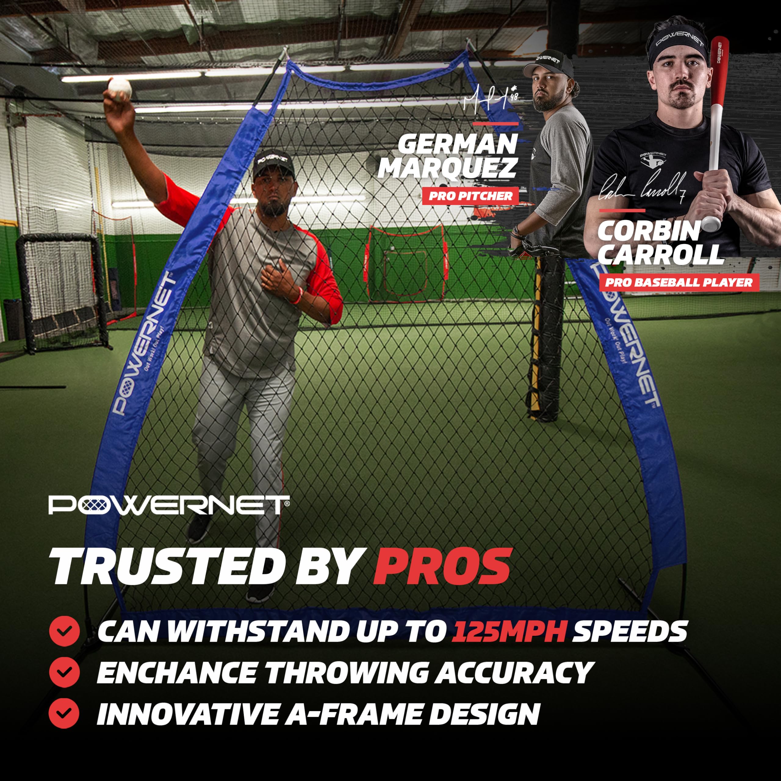 PowerNet Baseball Training Equipment - 7-FT Portable Batting Practice Net with I-Frame & A-Frame Options for Softball & Baseball | Perfect for Backyard Drills, Team Practice & Pitching Training