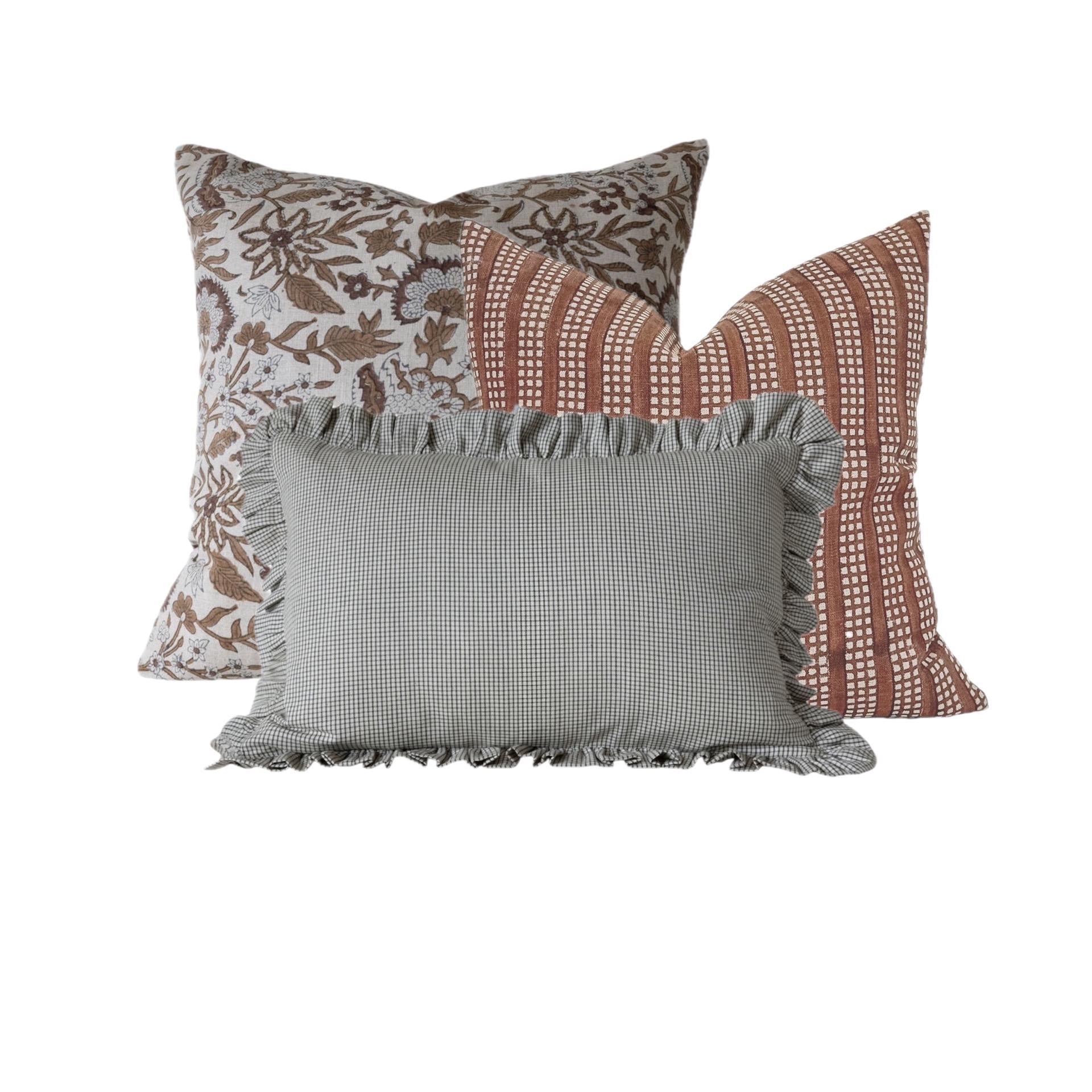 Designer Ballard Gingham Check Print Pillow Cover - Stylish Home Decor for Living Room, Bedroom & Porch