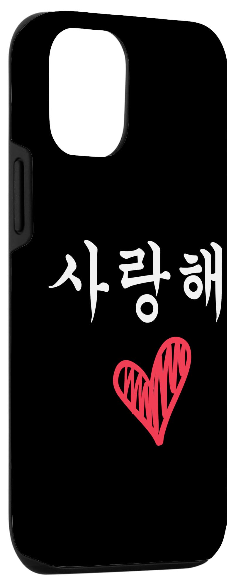 iPhone 12/12 Pro Case with 'Saranghae' (I Love You in Korean) & Kpop Design - Perfect for K-Drama Fans, BTS Lovers, and Korean Culture Enthusiasts
