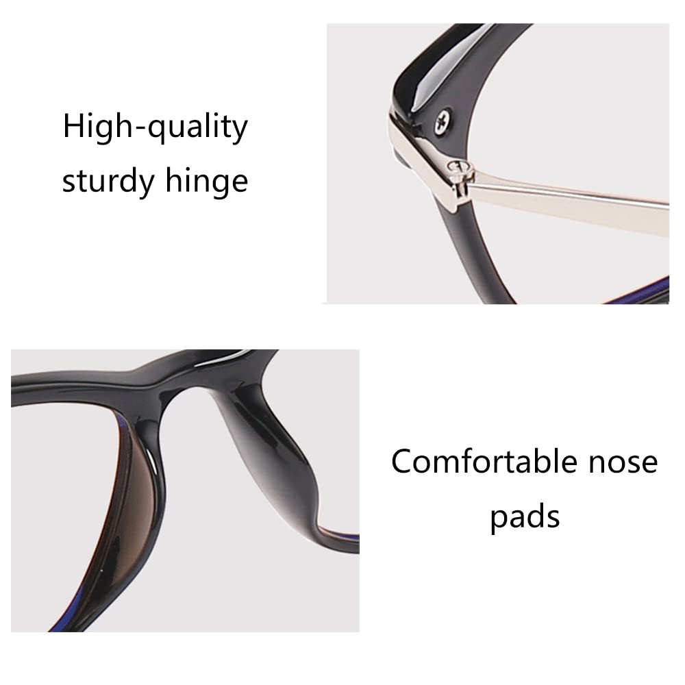 Fashionable Bifocal Reading Glasses for Men & Women - Blue Light Blocking Computer Glasses with Smart Zoom Technology (+1.00 to +3.00 Diopter) - Perfect for Office Work, Reading & Screen Time