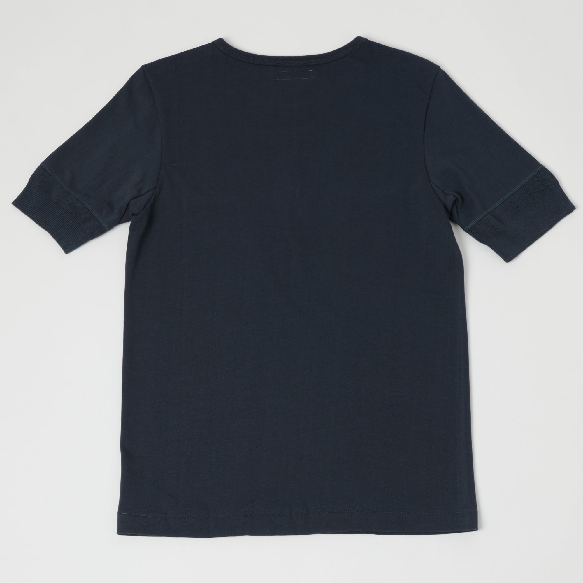 Merz b. Schwanen 207 Premium Cotton Short Sleeve Henley Shirt for Men - Classic Navy Blue Crewneck Top for Casual Wear & Everyday Outfits