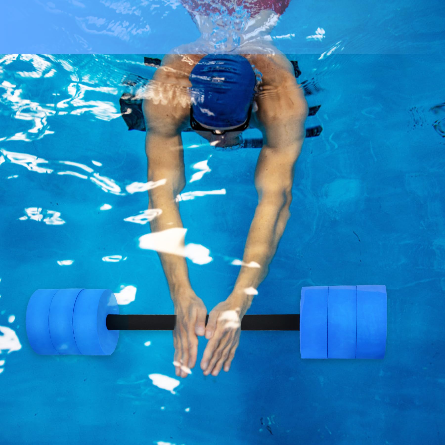 Hikeen Aquatic Exercise Dumbbells - 4 High-Density EVA Foam Pool Weights for Water Aerobics, Resistance Training, Weight Loss & Fitness - Ideal for Pool Workouts, Swim Training & Hydrotherapy