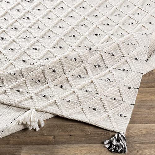Mark&Day Mansfield Global Ivory Area Rug 2x3 - Soft Grey Black White Carpet for Living Room, Bedroom, Kitchen - Non-Slip Floor Mat for Home Decor & High Traffic Areas (2' x 3')