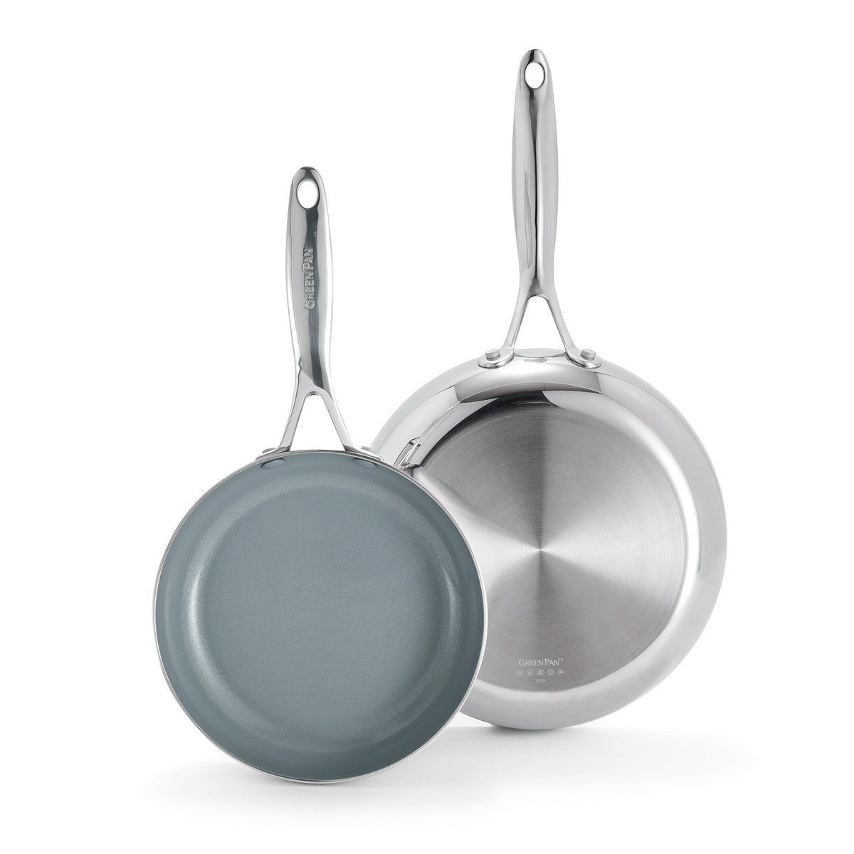 Valencia Pro Stainless Steel 8-Inch & 10-Inch Nonstick Fry Pan Set - Professional Cookware for Sauteing, Frying & Cooking Perfect Eggs