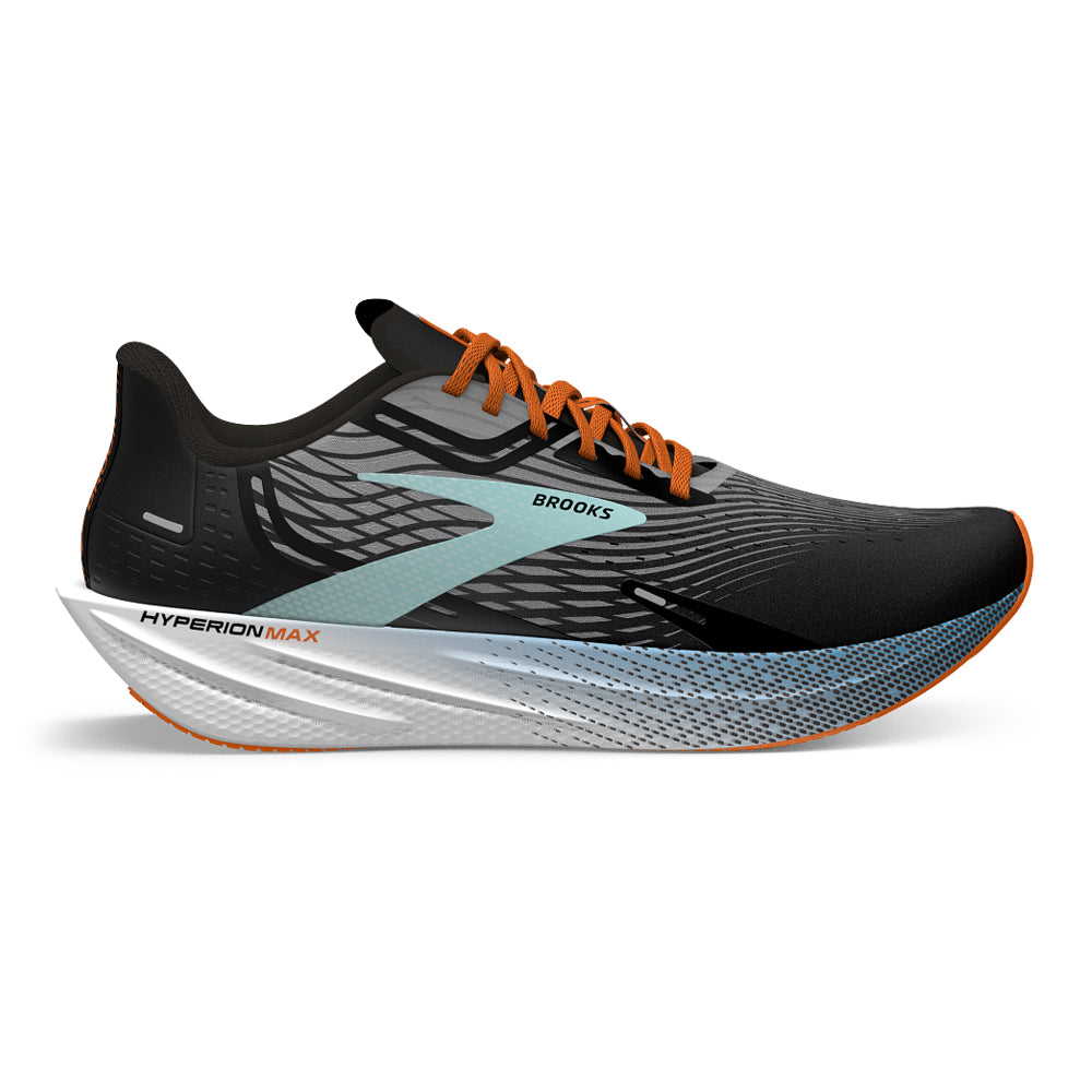 Brooks Hyperion Max Men's Running Shoes - Black/Grey/Orange Clown Fish - Size 9.5 D Medium - Lightweight Cushioned Road Running & Training Shoes for Men