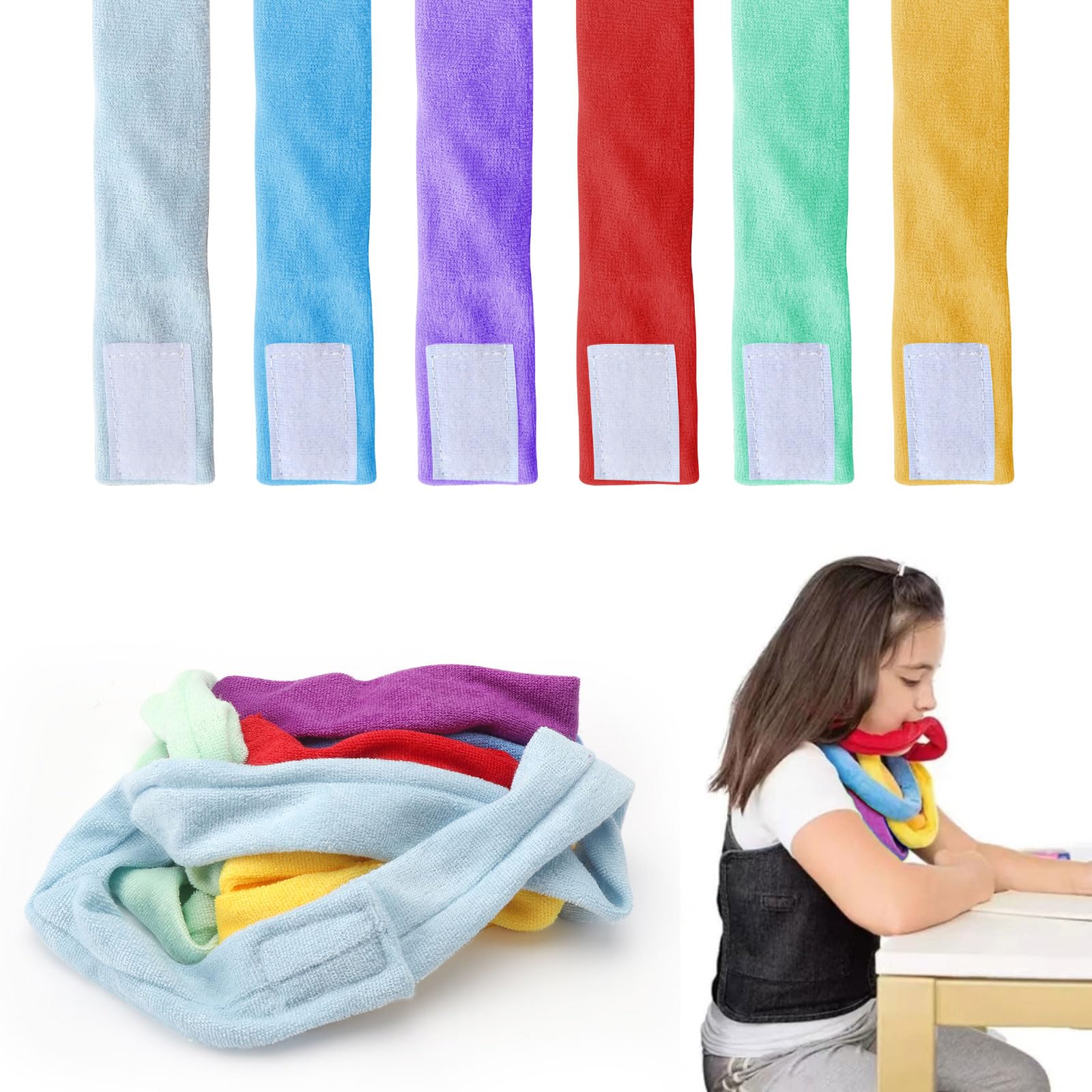 DAWRIS 6 Pack Sensory Chew Toys for Autistic Kids & Adults - BPA-Free Chewable Necklace for Anxiety Relief, ADHD, Autism & Oral Motor Therapy - Perfect for Home, School & Travel Use