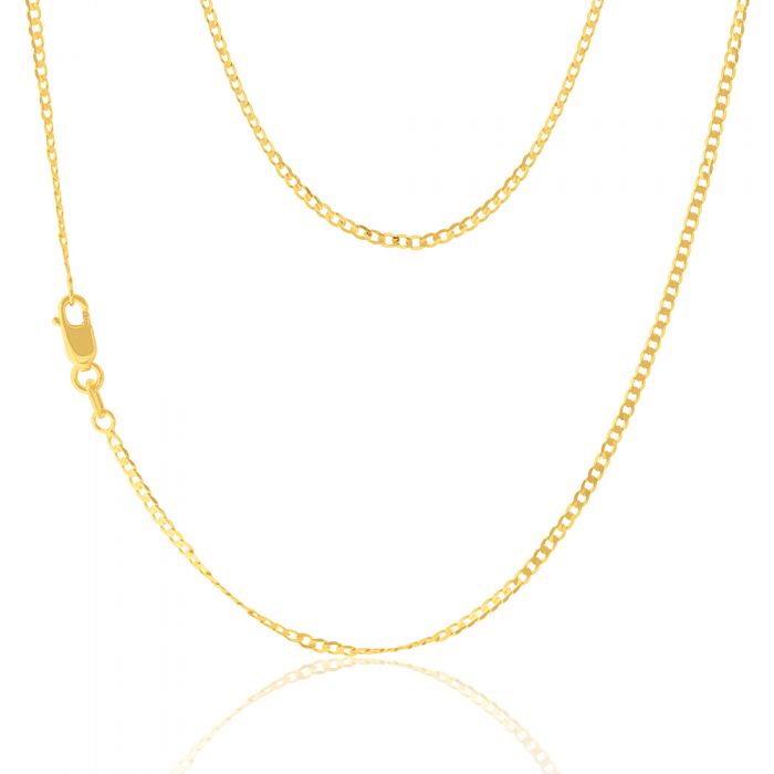 9ct Yellow Gold 50cm Curb Chain Necklace for Women - Durable & Elegant Jewelry for Everyday Wear, Gifts & Special Occasions