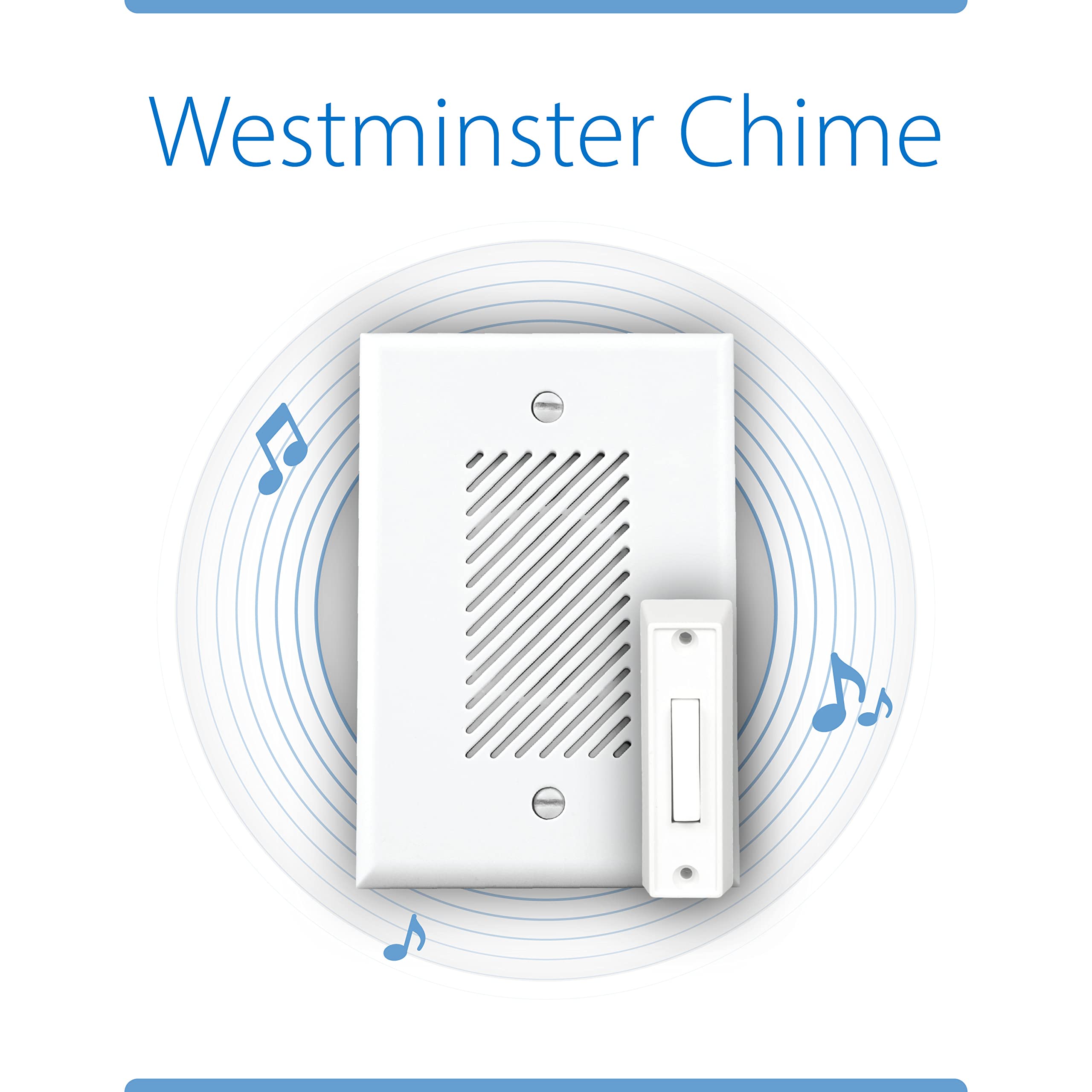 NICOR EDC1120WH1 Wireless Electronic Door Chime Kit - White | Easy Installation, Adjustable Volume | Perfect for Homes, Offices & Apartments