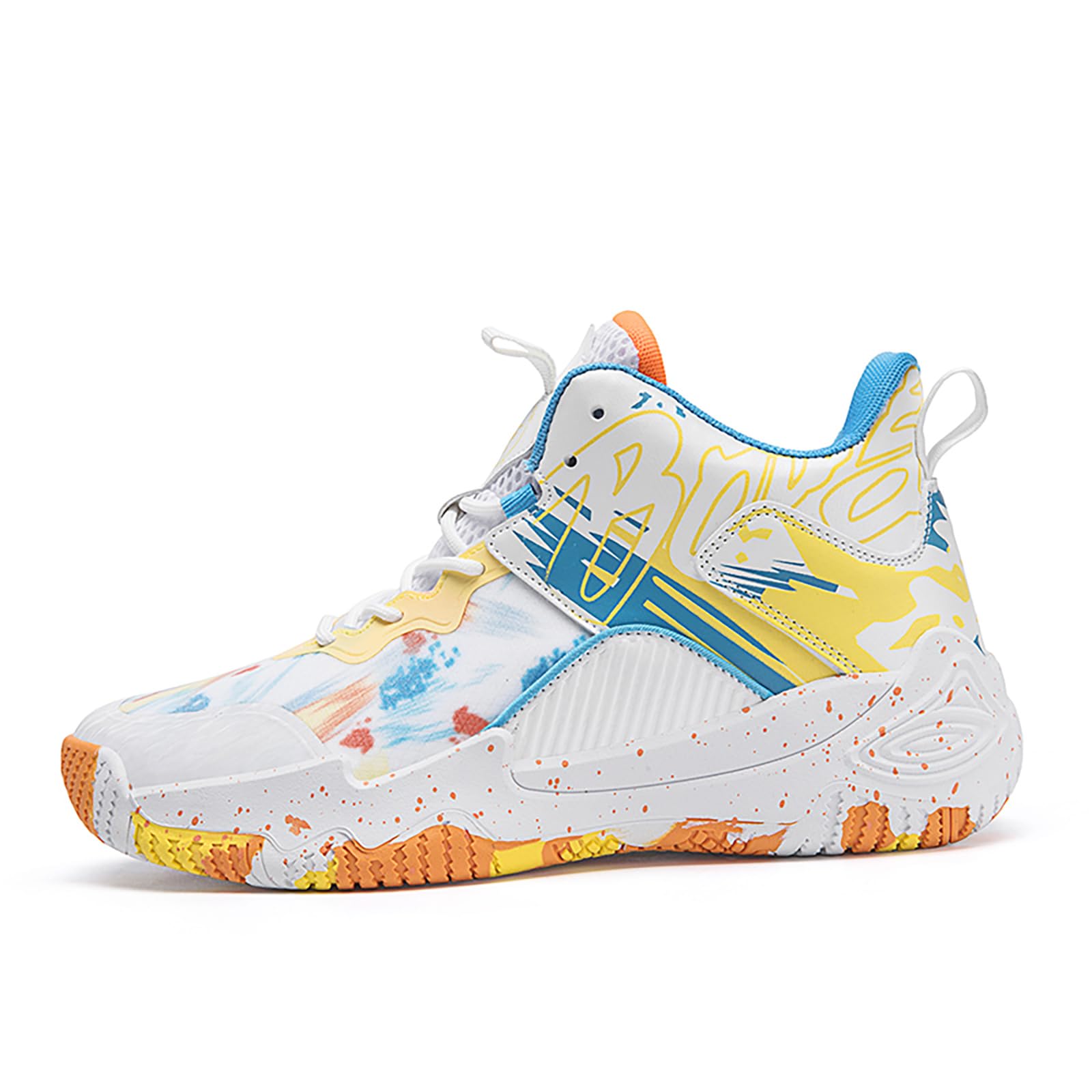 Men's & Women's Basketball Shoes - High Rebound Non-Slip Running Sneakers with Colorful Painting Design | Perfect for Court Play, Gym Workouts & Casual Streetwear