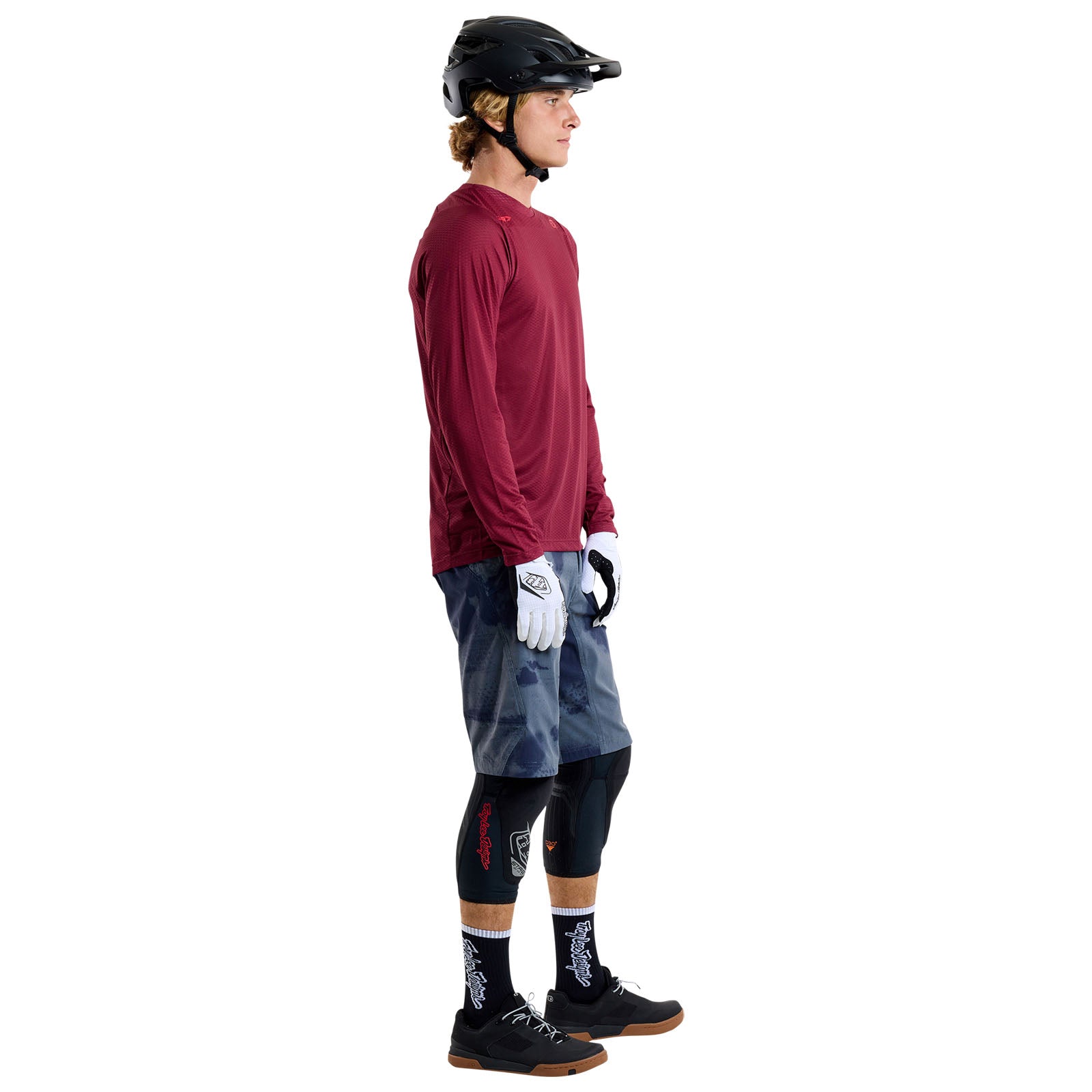 Skyline Air Long Sleeve Jersey Mono Oxblood - Breathable Cycling Shirt for Men & Women - Perfect for Road Biking, Mountain Biking & Outdoor Sports