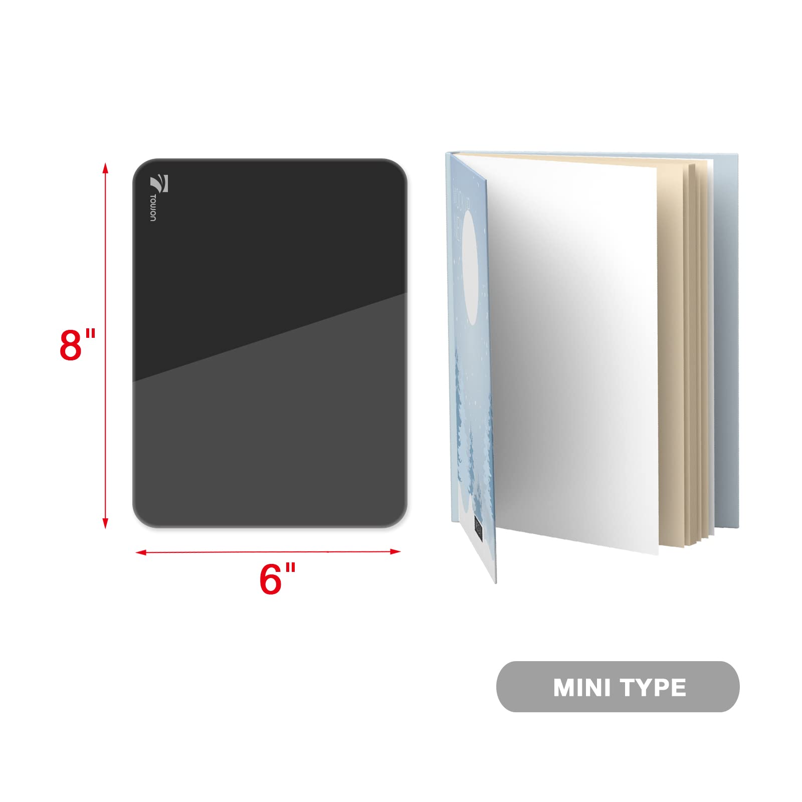TOWON 8x6 Inches Small Glass Dry Erase Board - Portable Standing Desk Whiteboard with Mini Easel Pad Set - Perfect for Office, Home & School Use - Black (Ideal for Meetings, Notes, Planning & Creative Work)