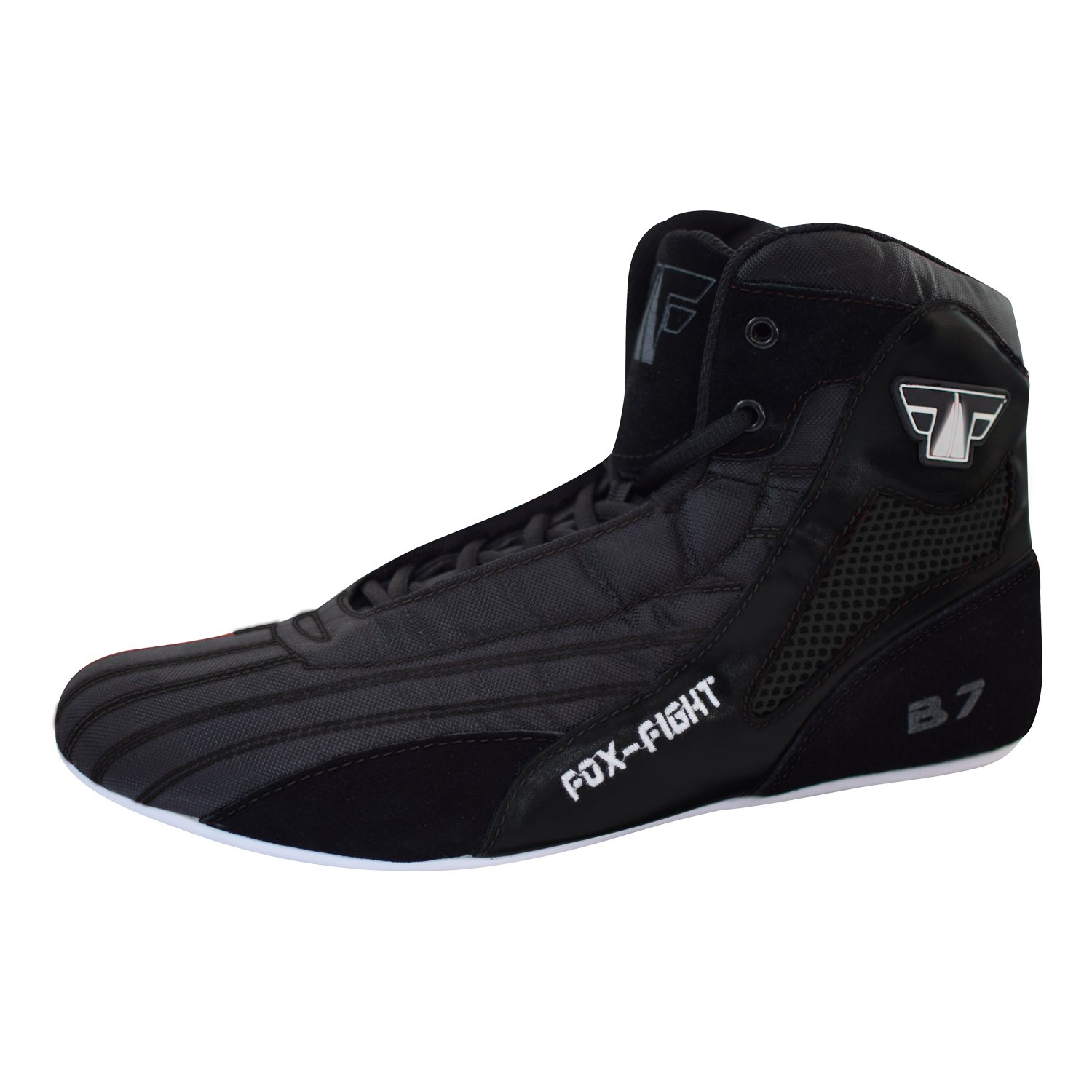 FOX-FIGHT B7 Black Edition Boxing Shoes - High Tops for Athletics, Fitness, Gymnastics, Boxing & Bodybuilding - Perfect for Training & Competition