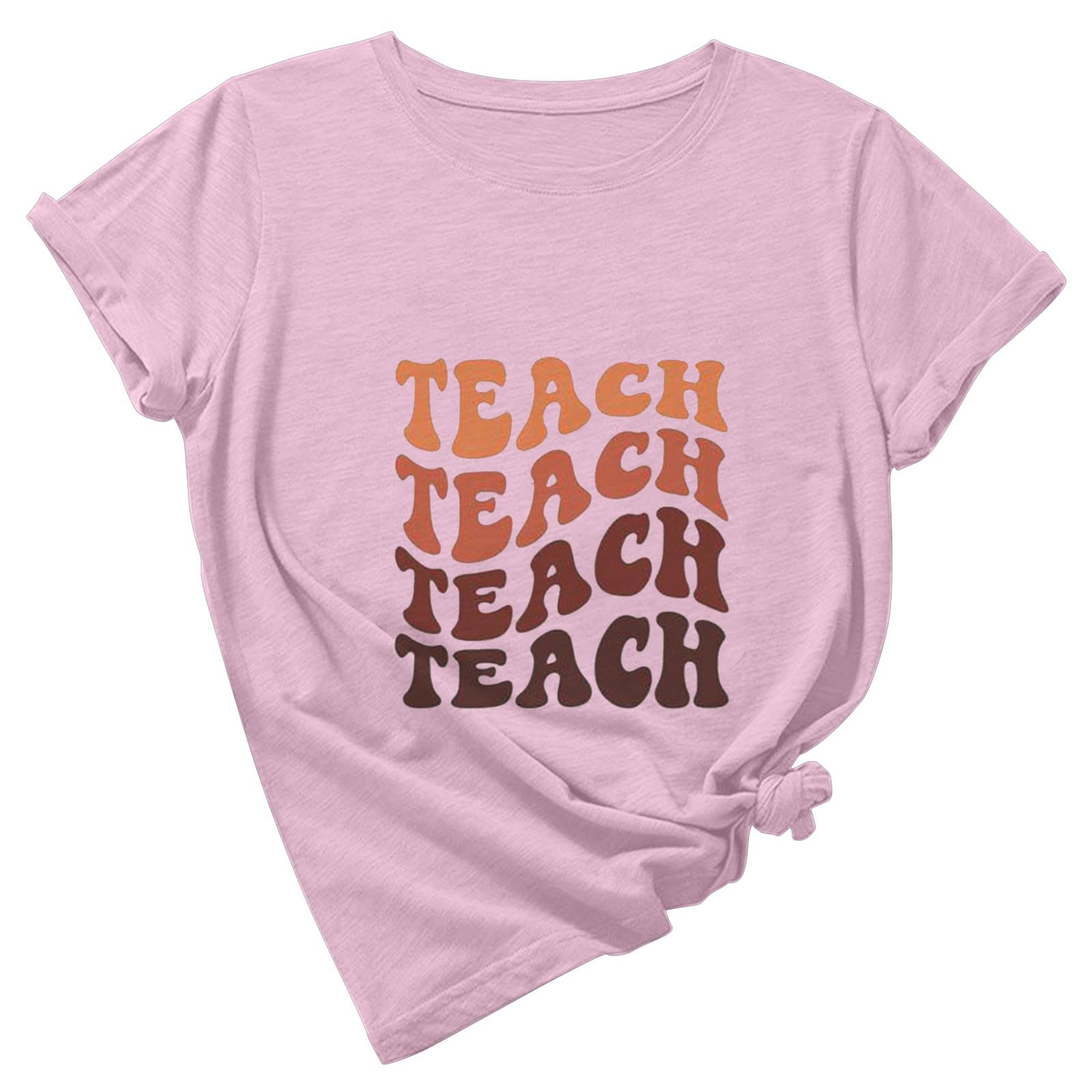 Oelaio Women's Loose Pullover Teacher Shirt - 5th Grade Teacher Apparel with Fun Print, Round Neck Short Sleeve Tee - Perfect Teacher's Day Gift for Educators | Great for Classroom, School Events & Teacher Appreciation Week