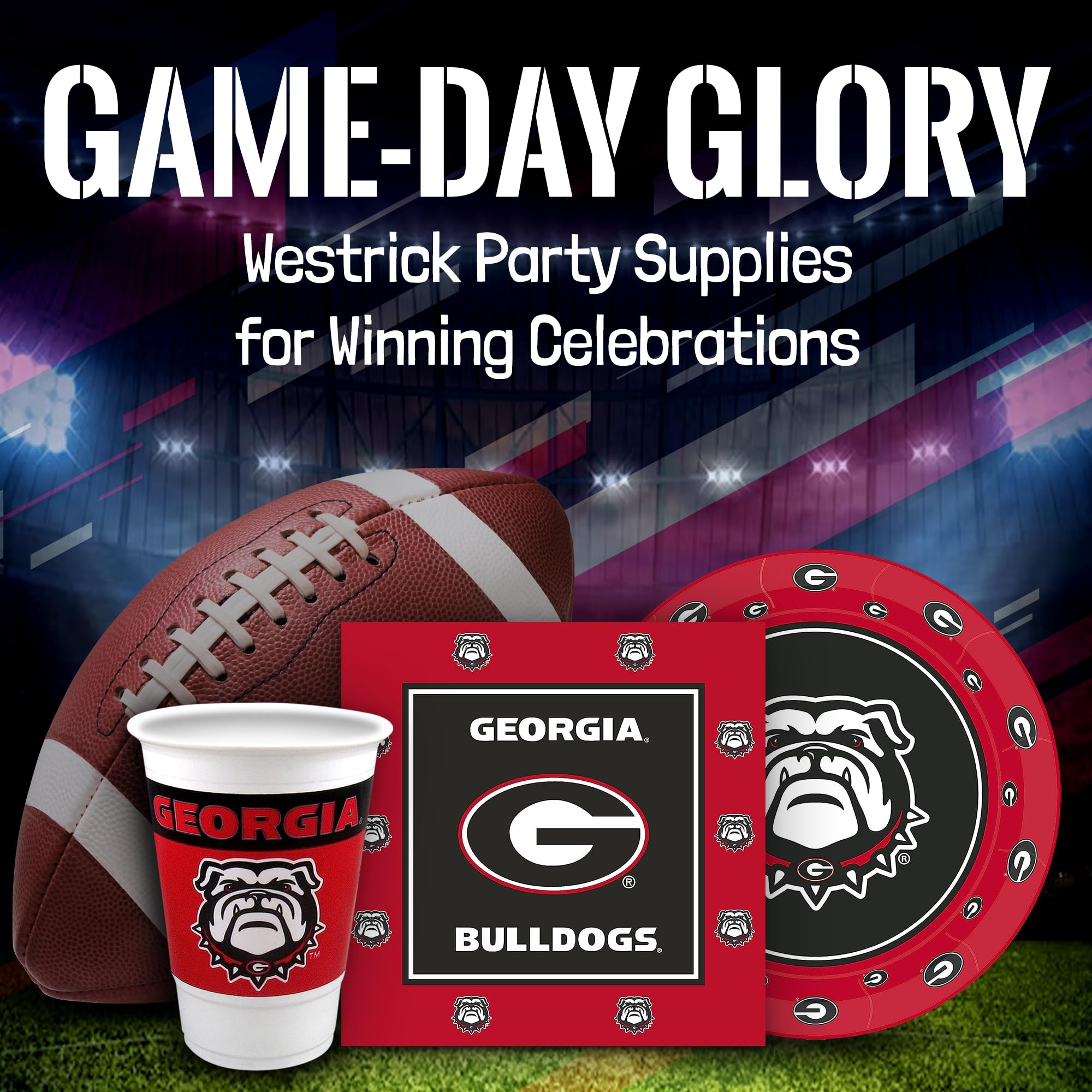 Kansas Jayhawks Party Supplies 48-Piece Officially Licensed University Set - 16 oz Plastic Cups, 9 Inch Paper Plates, Luncheon Napkins - Complete Party Pack for 16 Guests by Westrick - Perfect for Game Day, Tailgates, College Graduations & Alumni Events