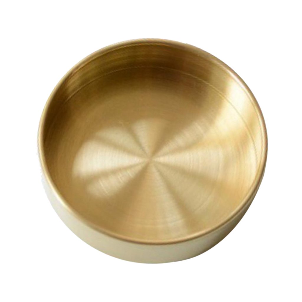Round Brass Desk Organizer Tray - Gold Storage Box for Jewelry, Makeup, Stationery & Office Supplies | Elegant Home & Office Decor for Vanity, Dresser, Desk Organization