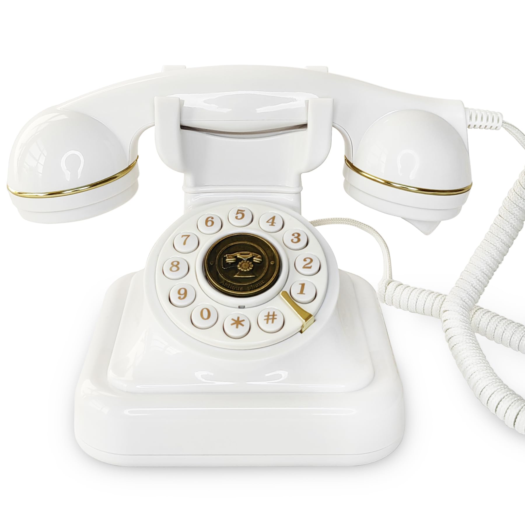 Vintage Art Deco White Audio Guest Book Phone - Record Messages for Weddings, Bridal Showers, Baby Showers & Special Events - Perfect Wedding Guest Book Alternative & Unique Party Keepsake