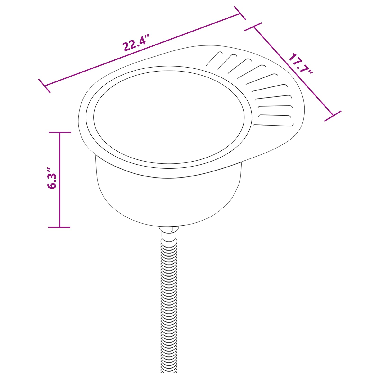 Stainless Steel Kitchen Sink with Strainer & Drain - Oval Design for Modern Kitchens | Perfect for Home Renovation & Commercial Use