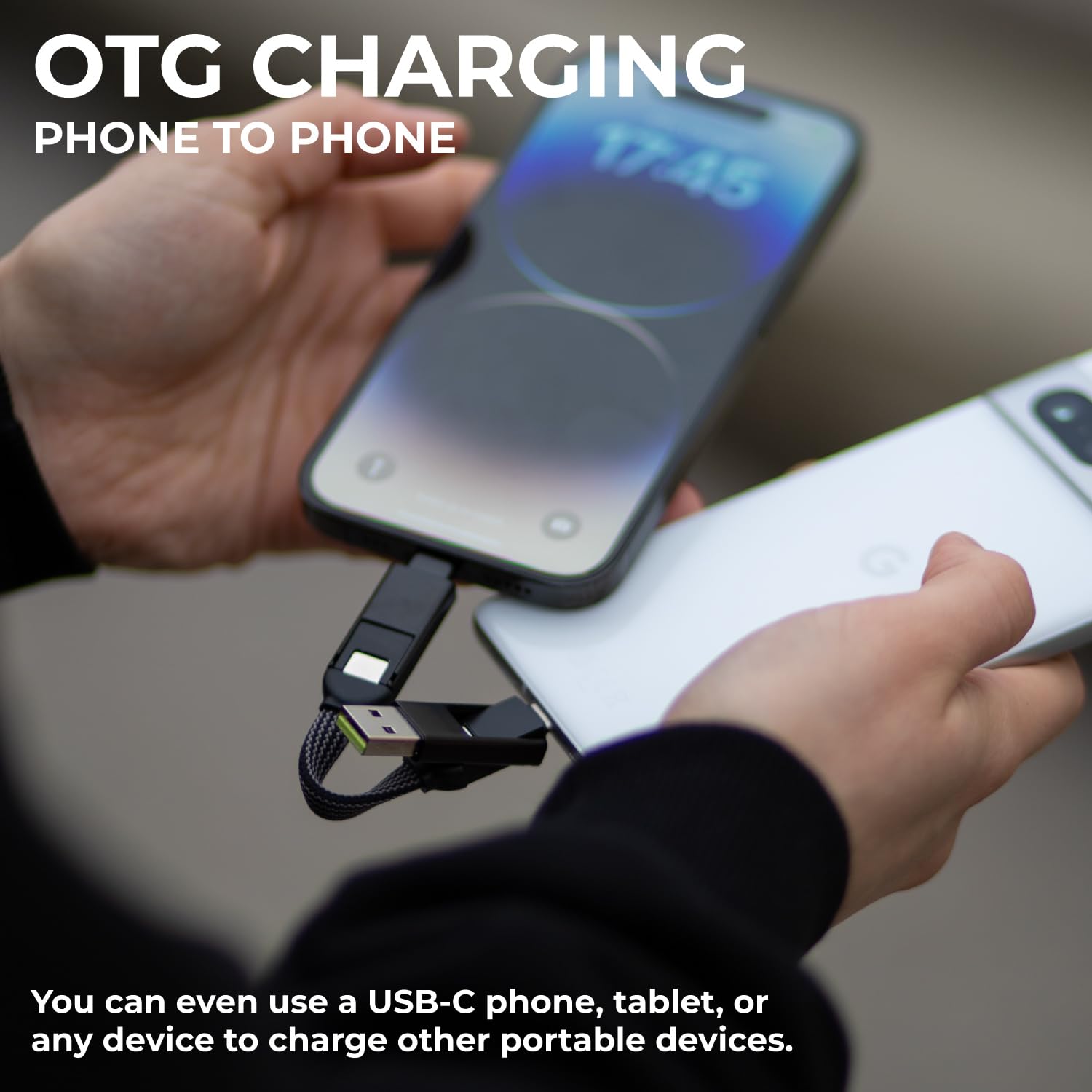 Rolling Square inCharge X - 6-in-1 Universal USB C & Lightning Charging Cable (100W Fast Charge) for iPhone, Android, iPad, MacBook | Travel, Home & Office Use | Blue