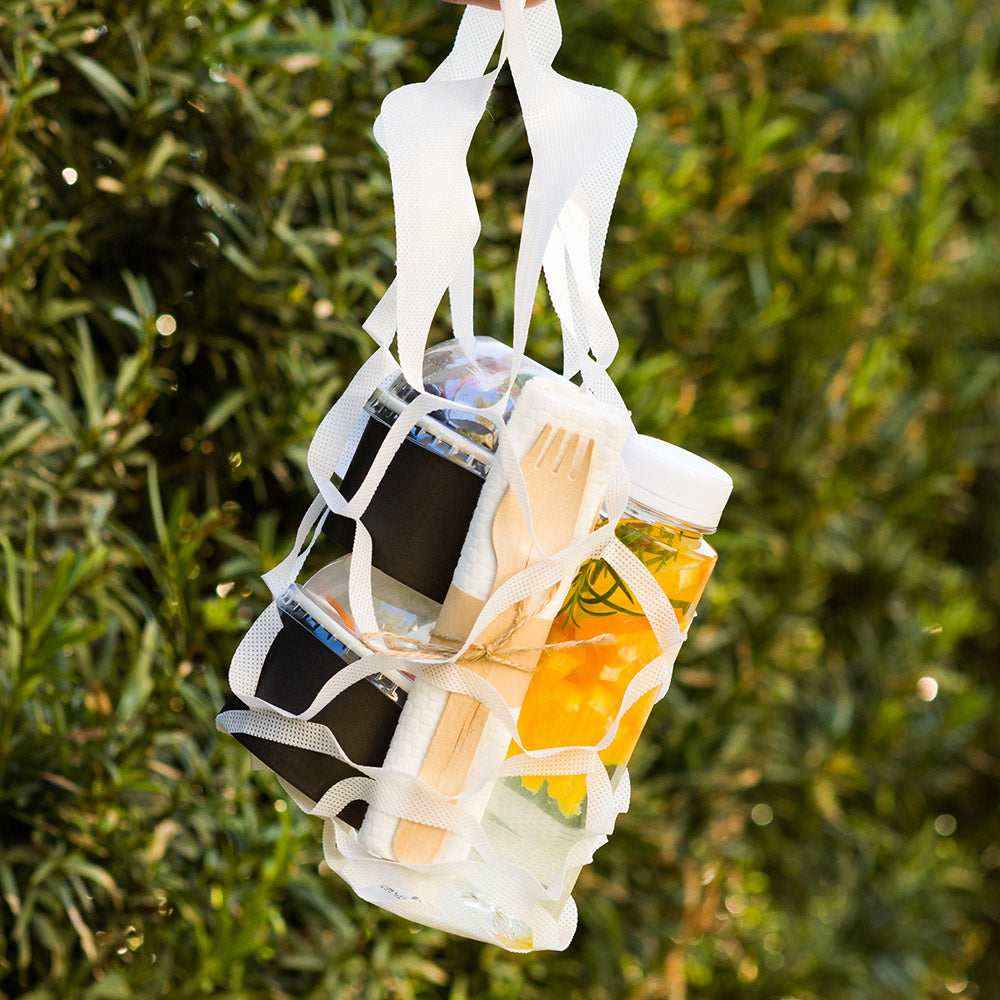 White Medium Mesh Takeout Bags - 9 3/4