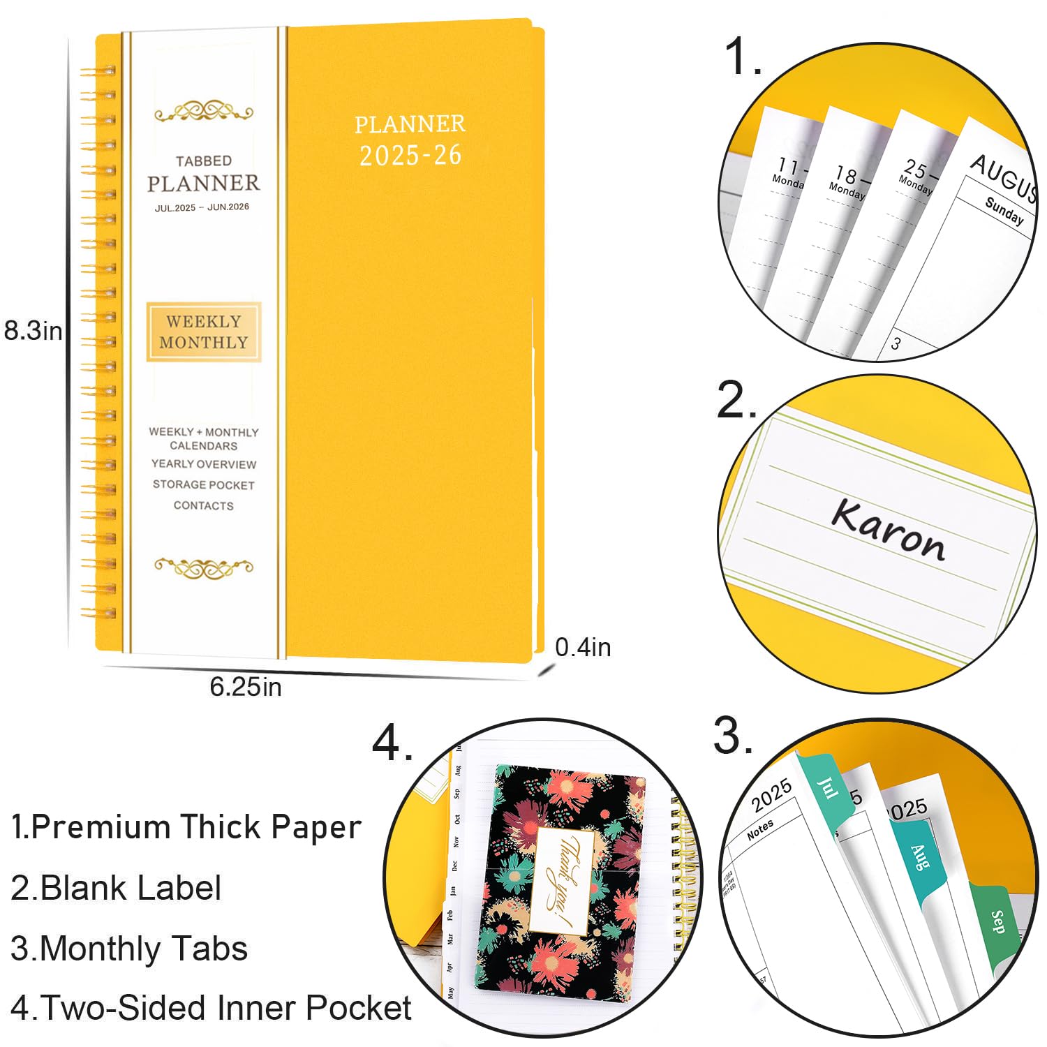 2025-2026 Academic Planner | July 2025 to June 2026 Daily Weekly Monthly Organizer | 6.25