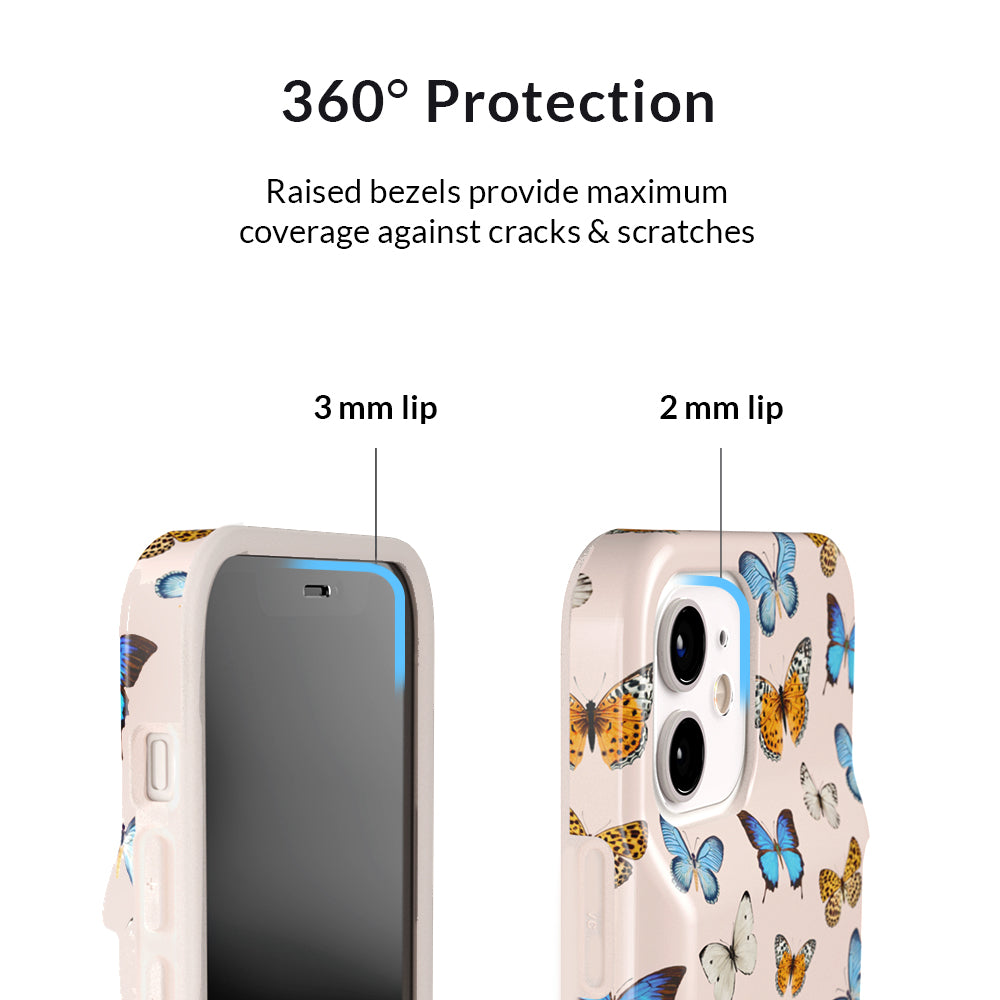 Butterfly iPhone Wallet Case - Slim Protective Phone Cover with Card Holder for iPhone 13/14/15 Pro Max - Perfect for Travel, Shopping & Everyday Use
